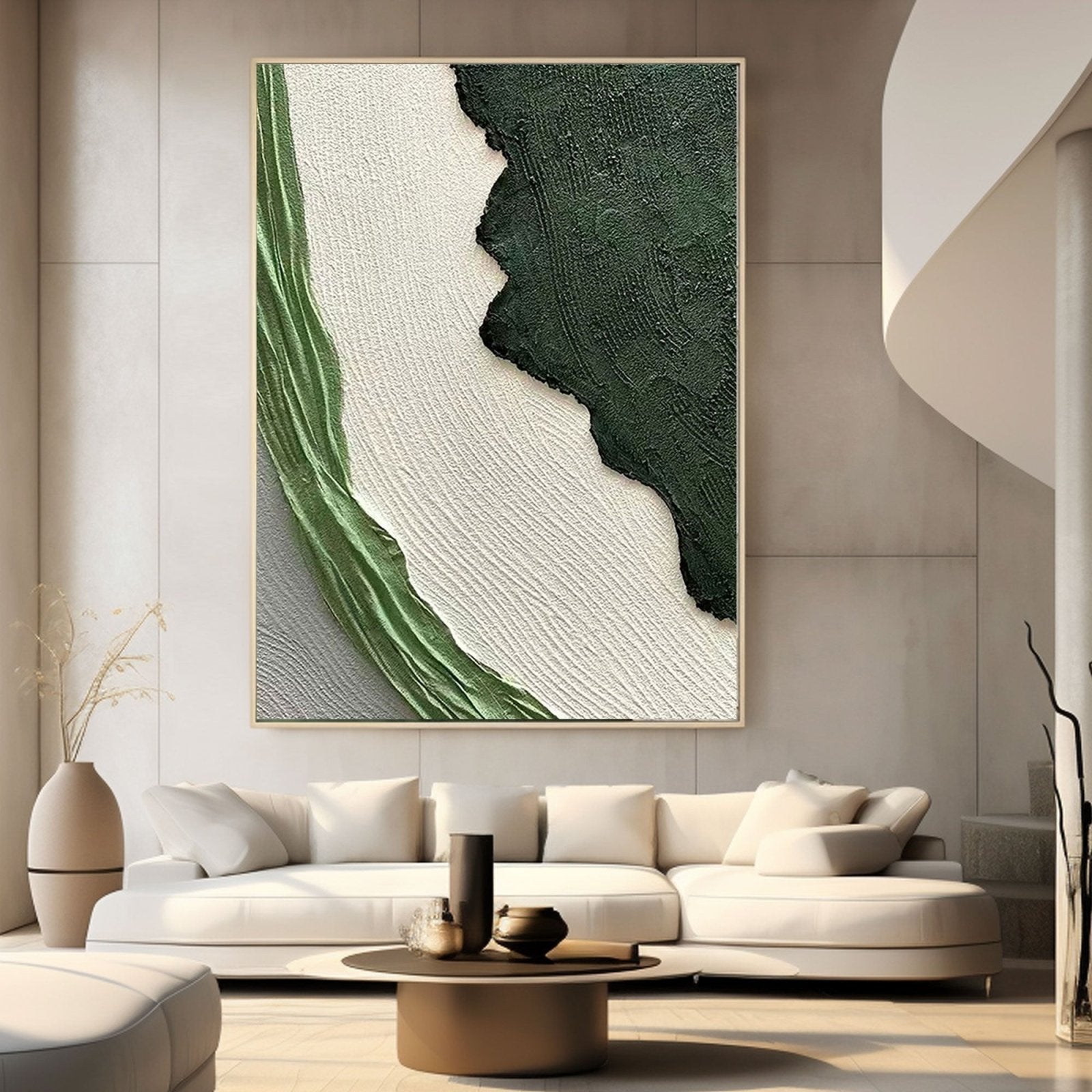 Textured Painting  "Whispers of the Verdant Breeze"