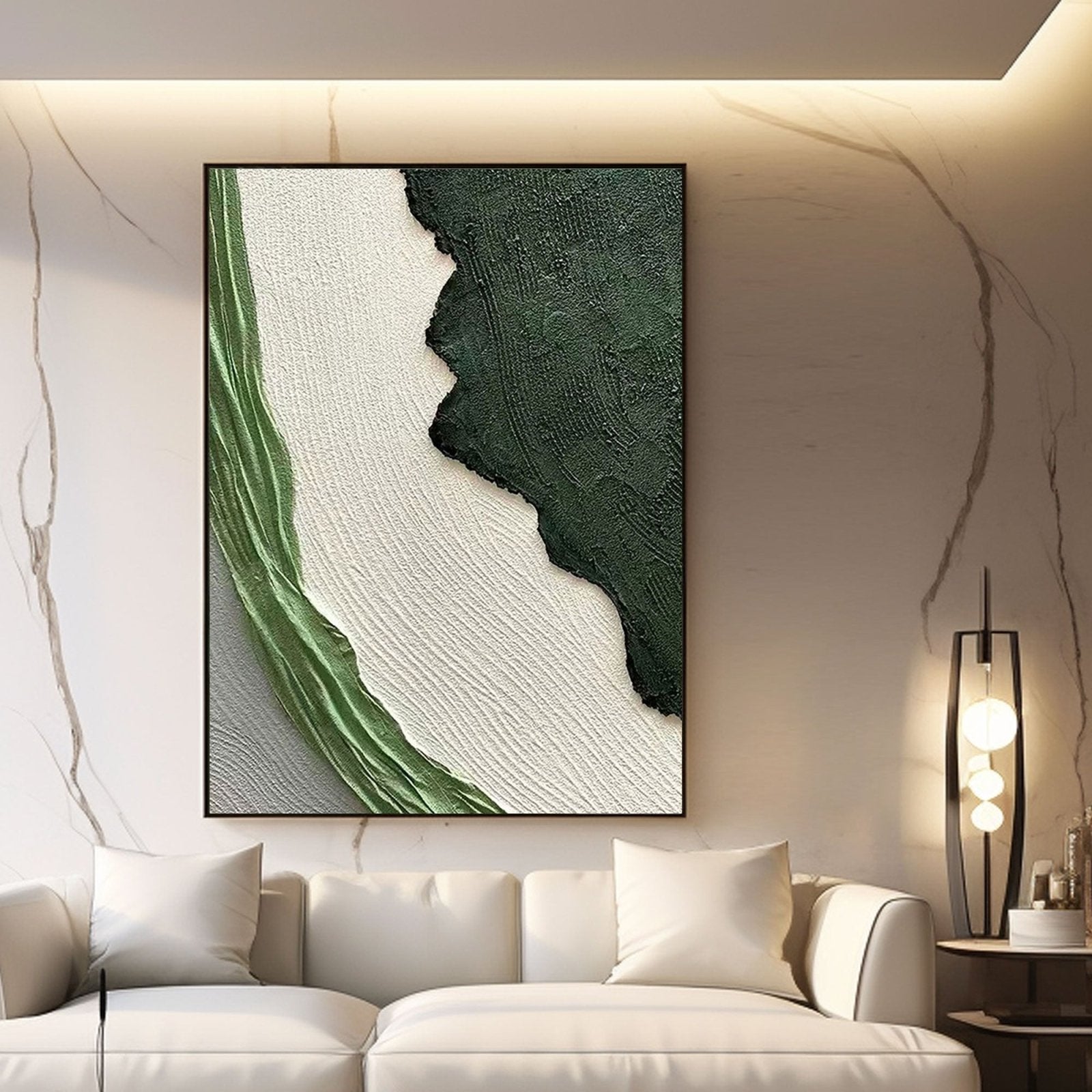 Textured Painting  "Whispers of the Verdant Breeze"