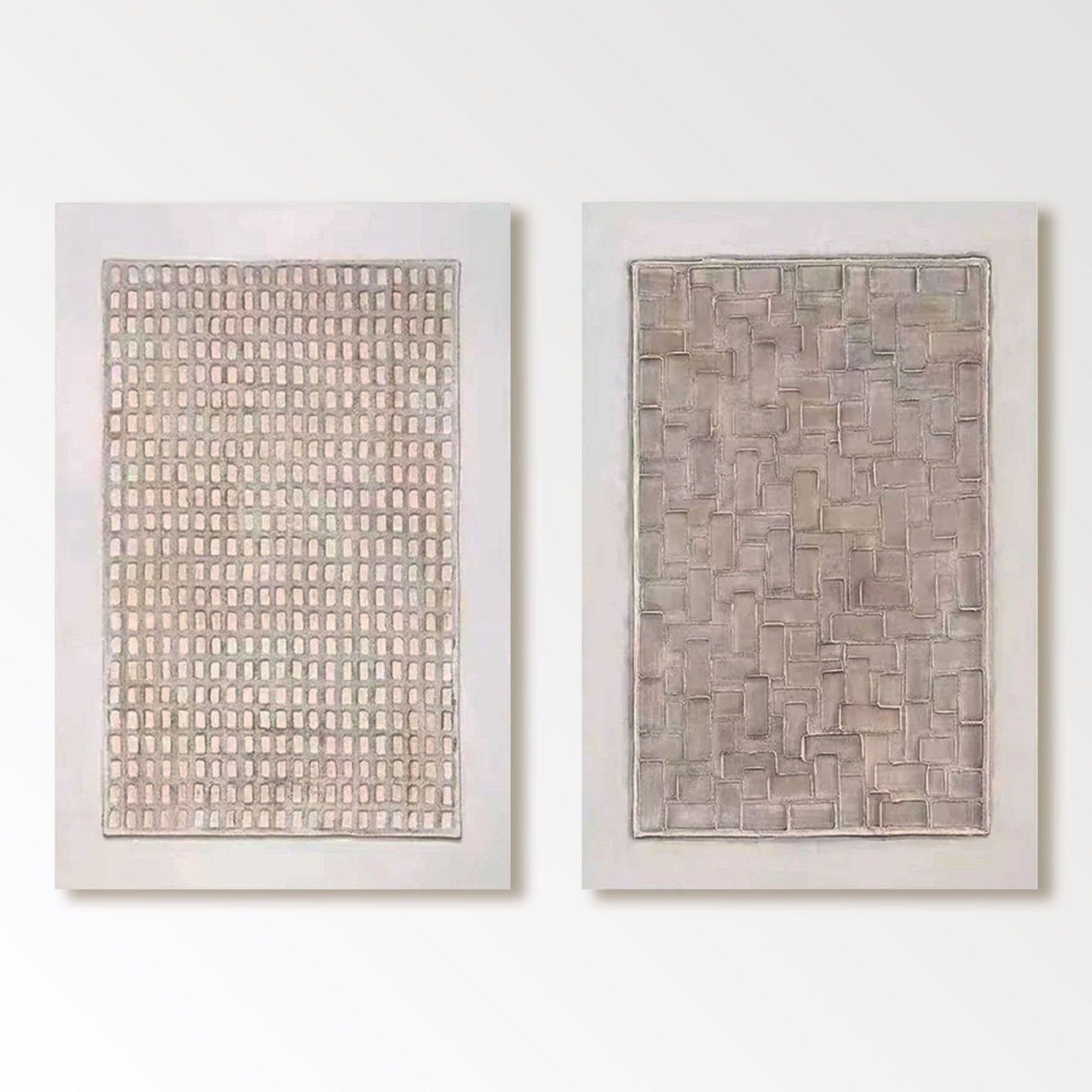 Wabi Sabi Abstract Painting  "Structured Harmony"