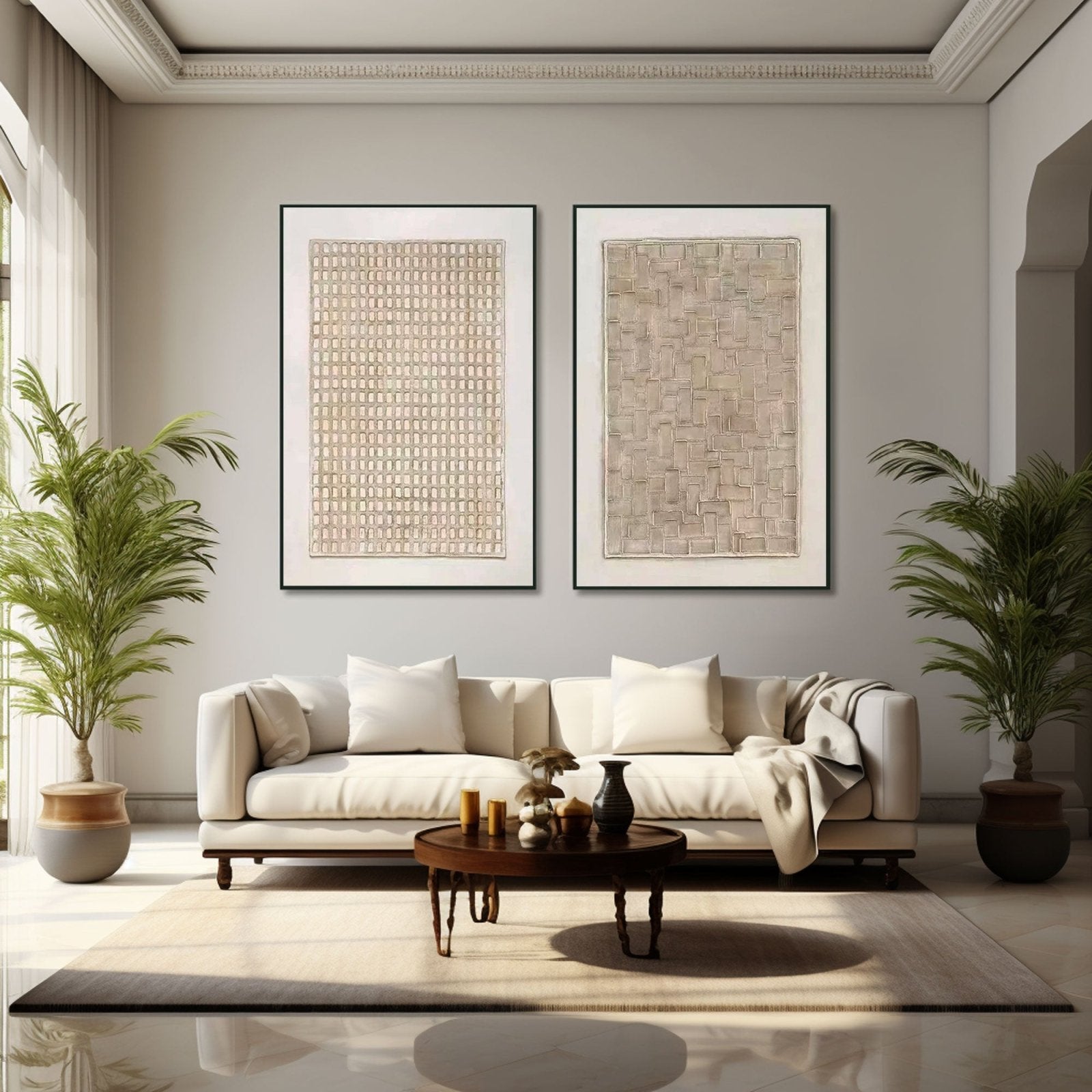 Wabi Sabi Abstract Painting  "Structured Harmony"