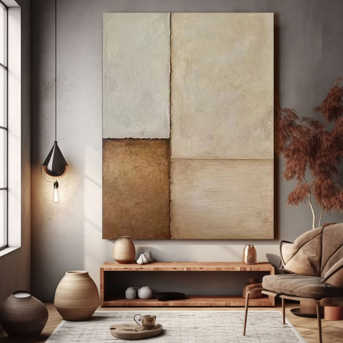 Wabi Sabi Painting Brown&Beige "Temporal Layers"