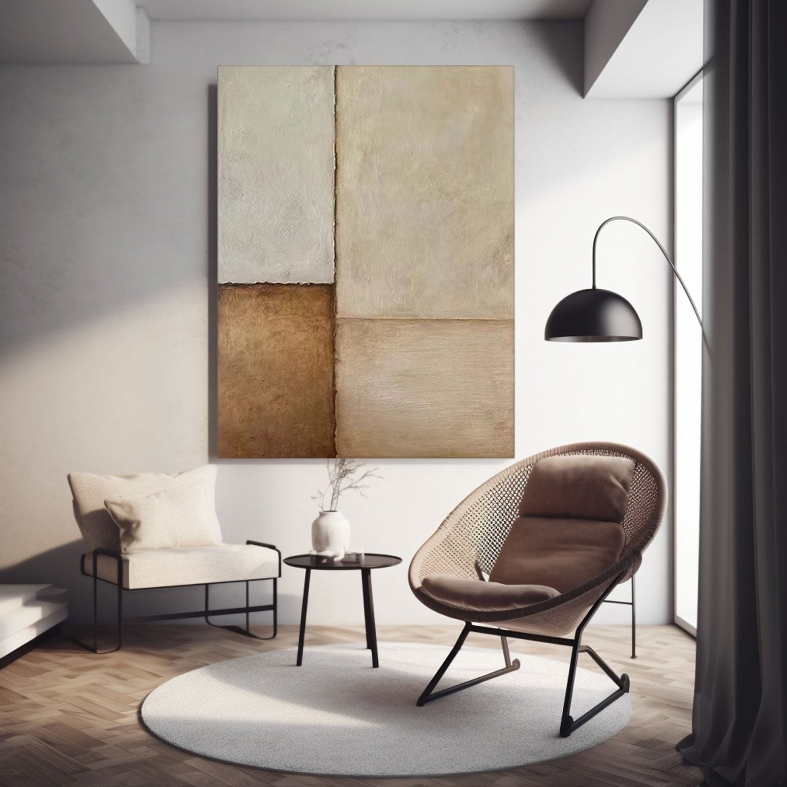 Wabi Sabi Painting Brown&Beige "Temporal Layers"