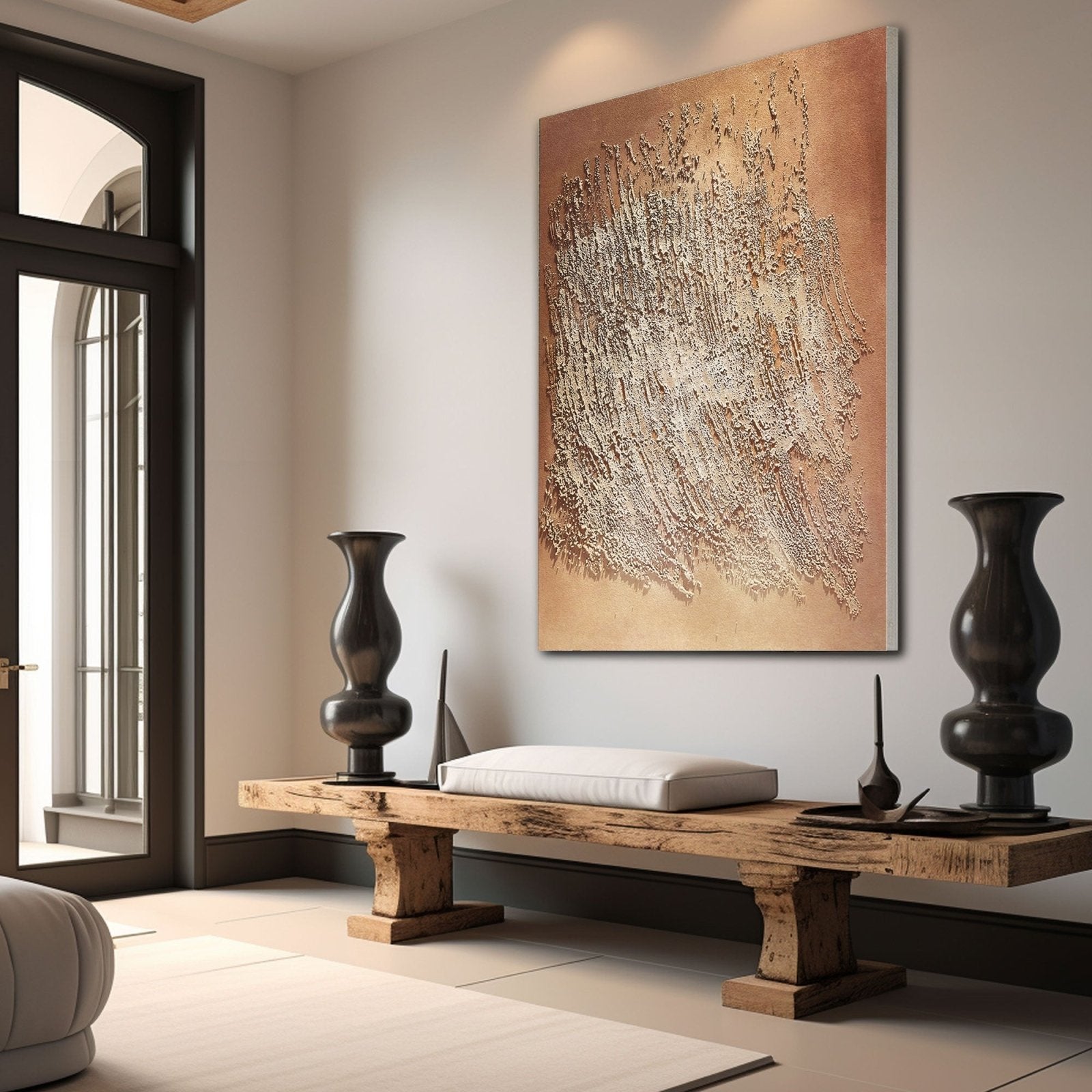 Wabi Sabi Gemälde „Éveil Brûlant“