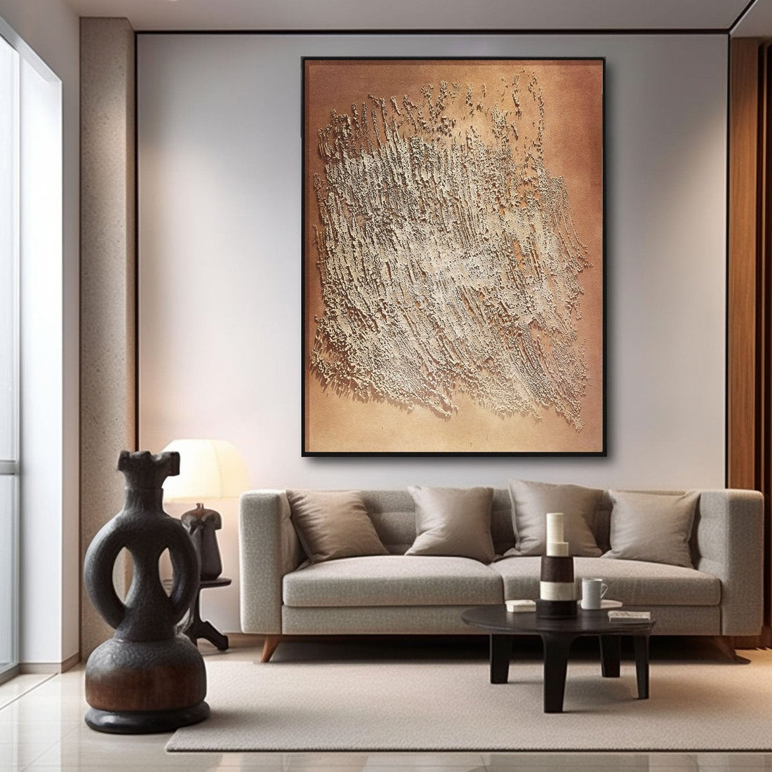 Wabi Sabi maleri "Éveil Brûlant"