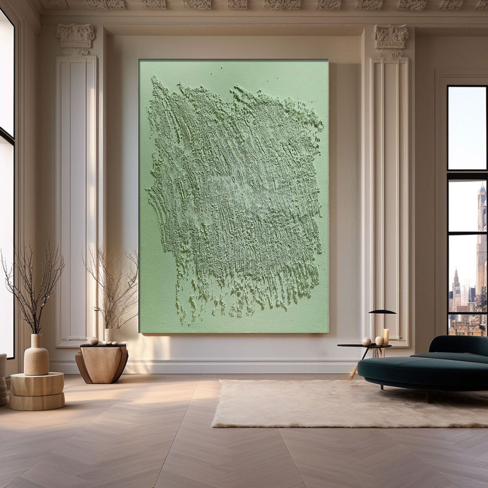 Wabi Sabi Gemälde „Éveil Silencieux“