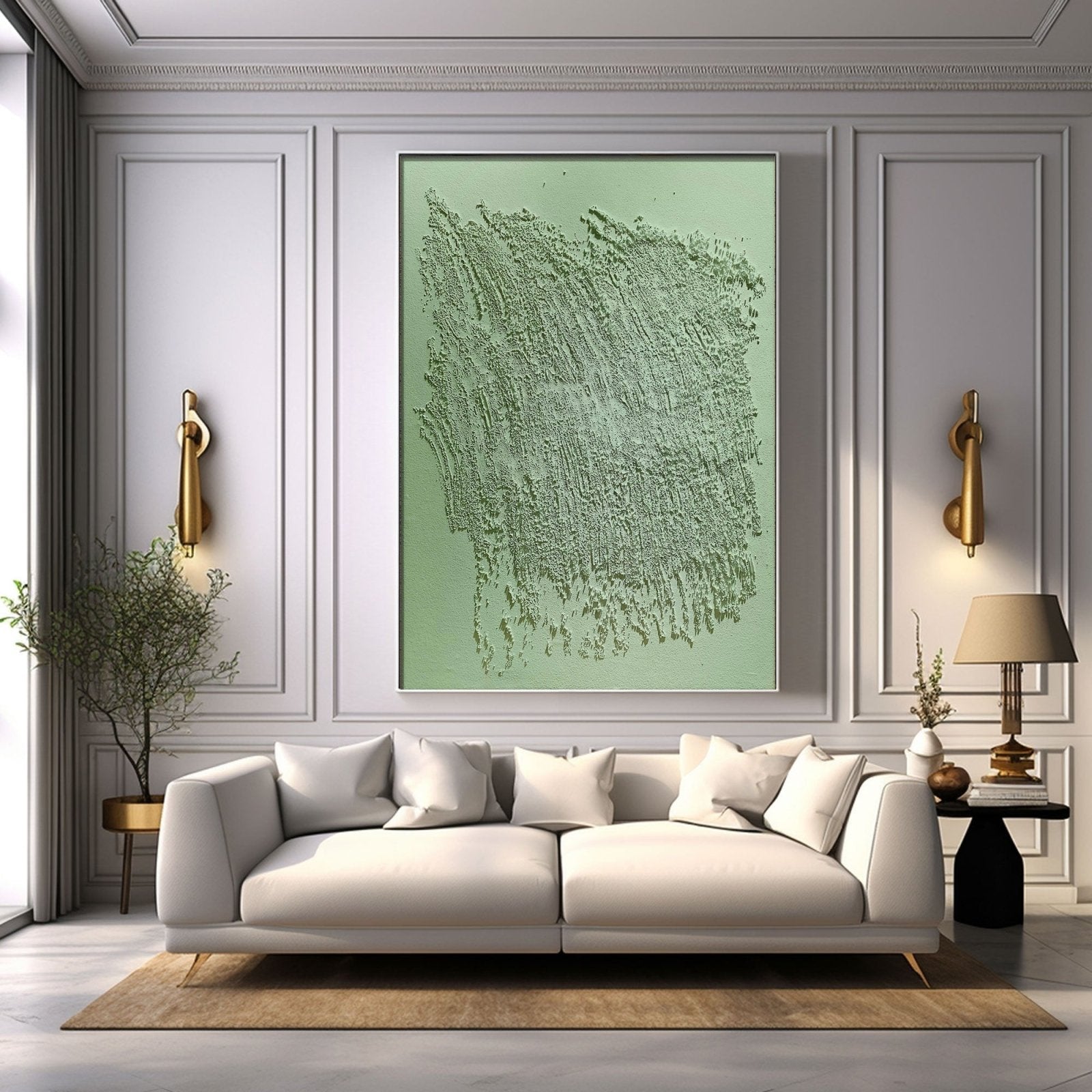 Wabi Sabi Gemälde „Éveil Silencieux“