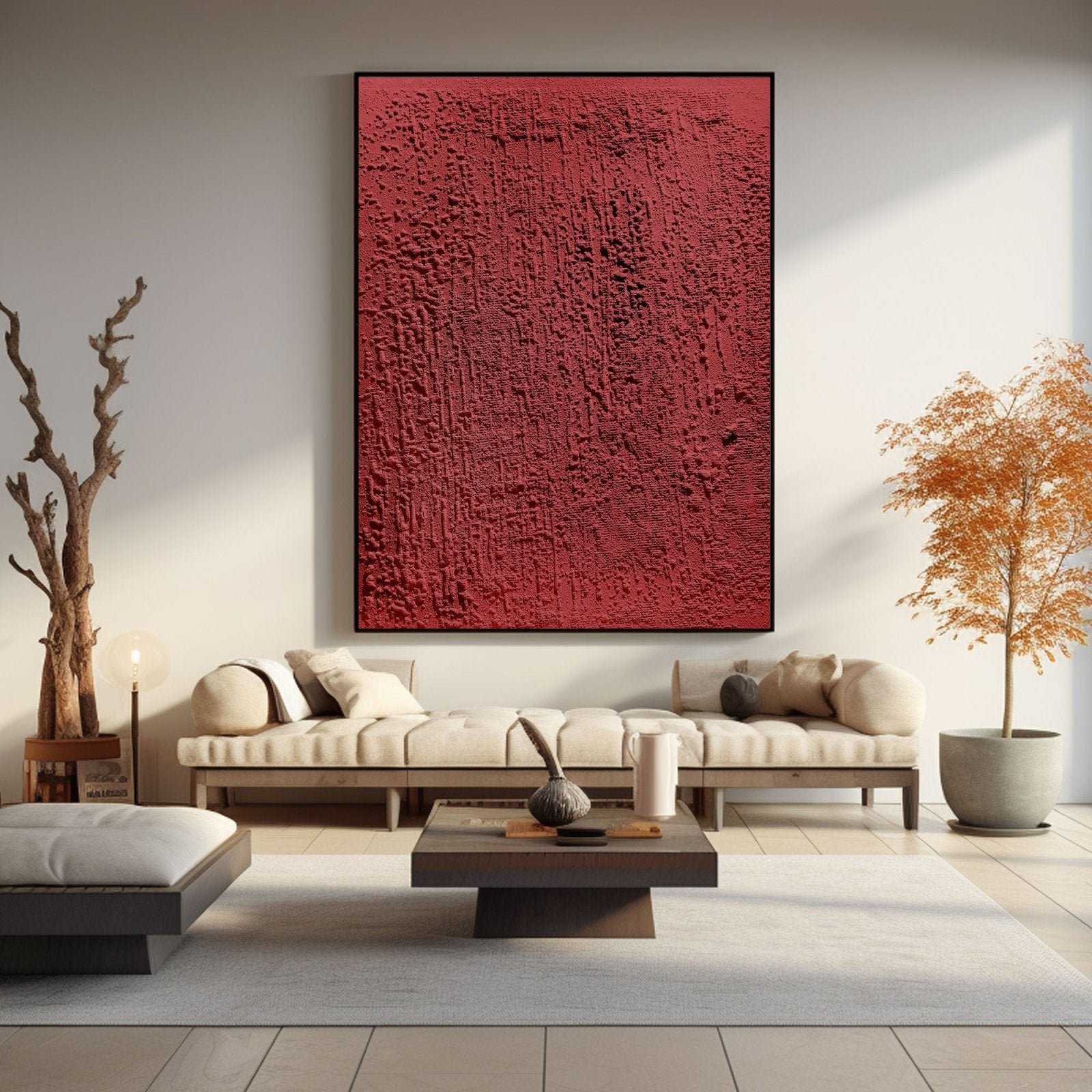 Wabi Sabi Gemälde „Feu Intérieur“