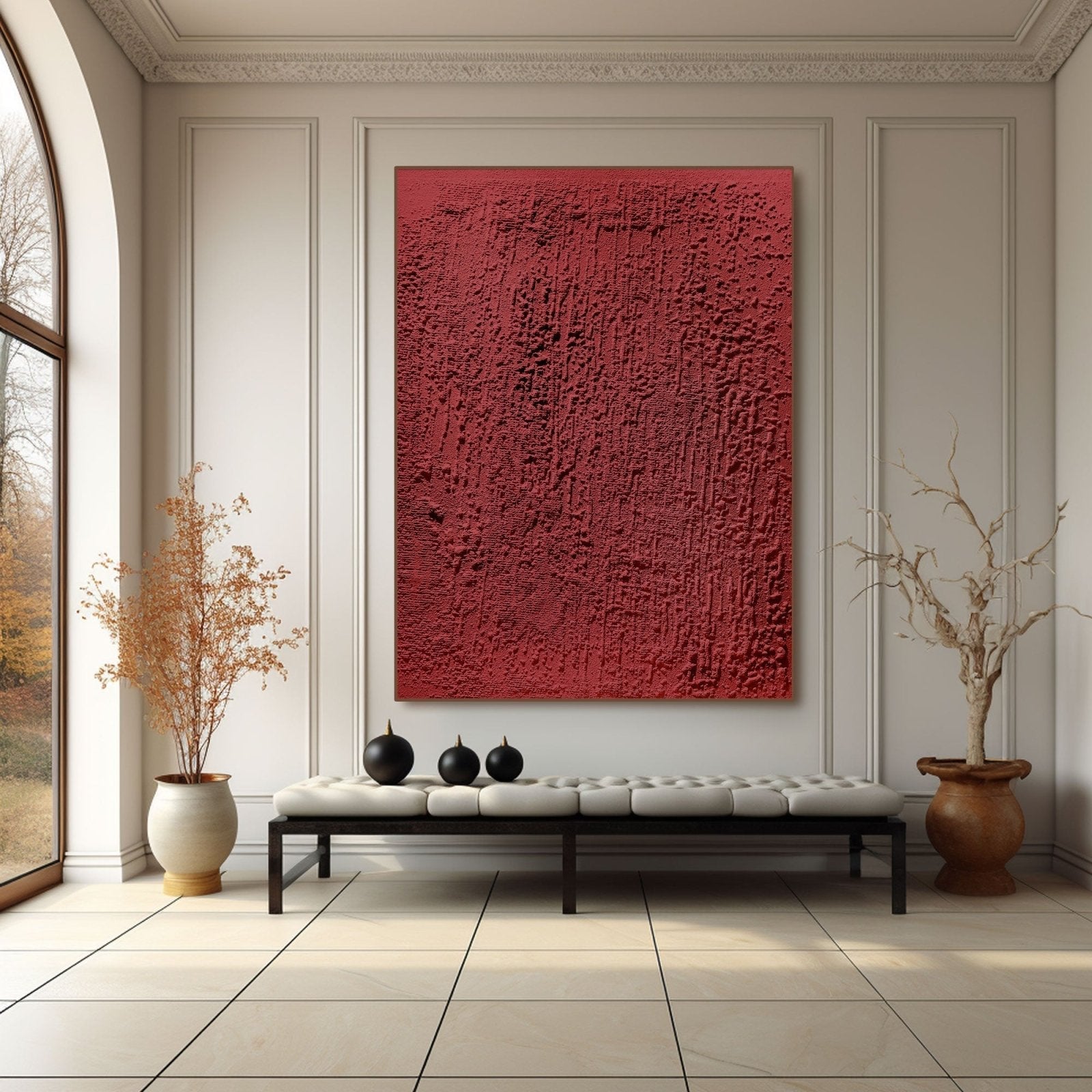 Wabi Sabi Gemälde „Feu Intérieur“