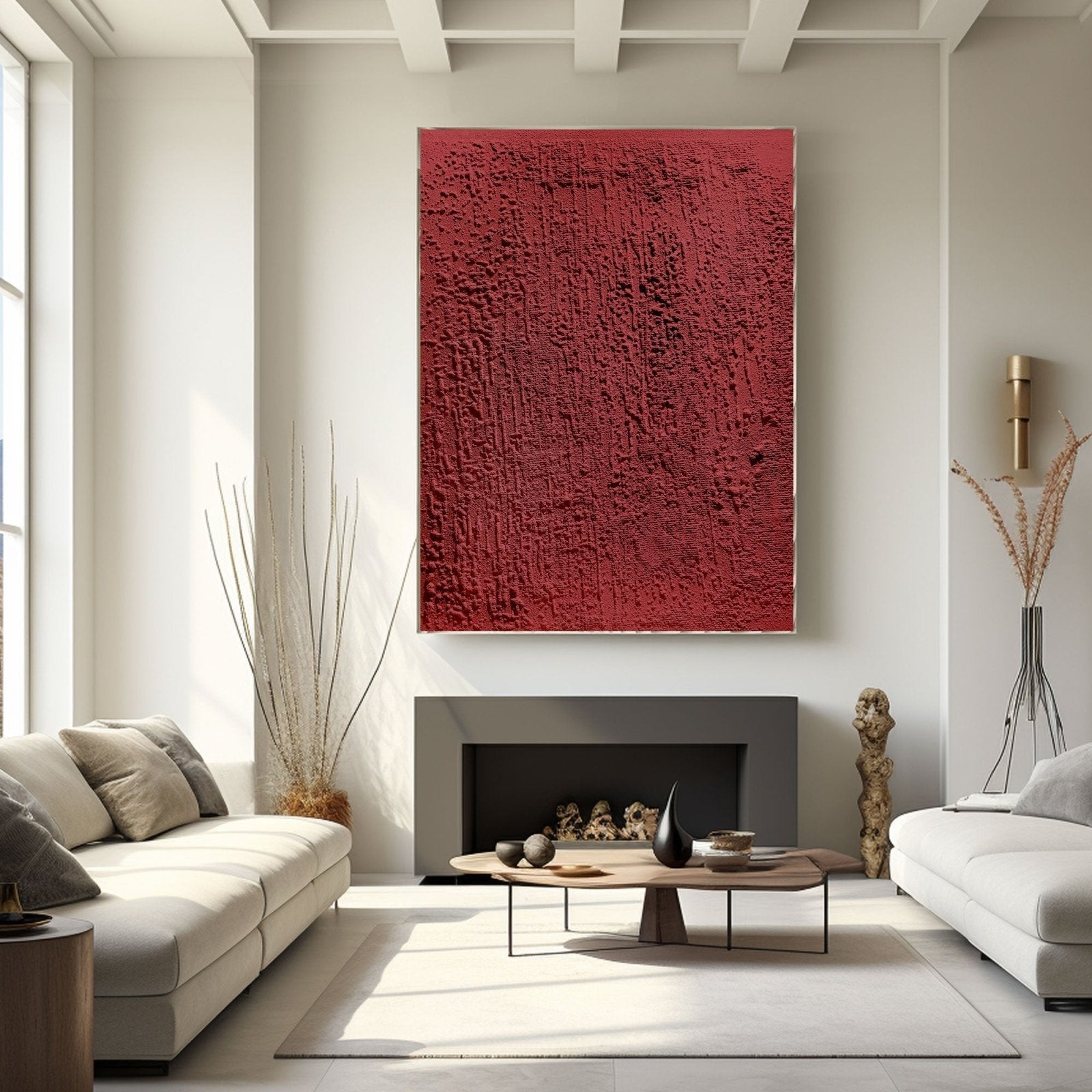 Wabi Sabi Gemälde „Feu Intérieur“