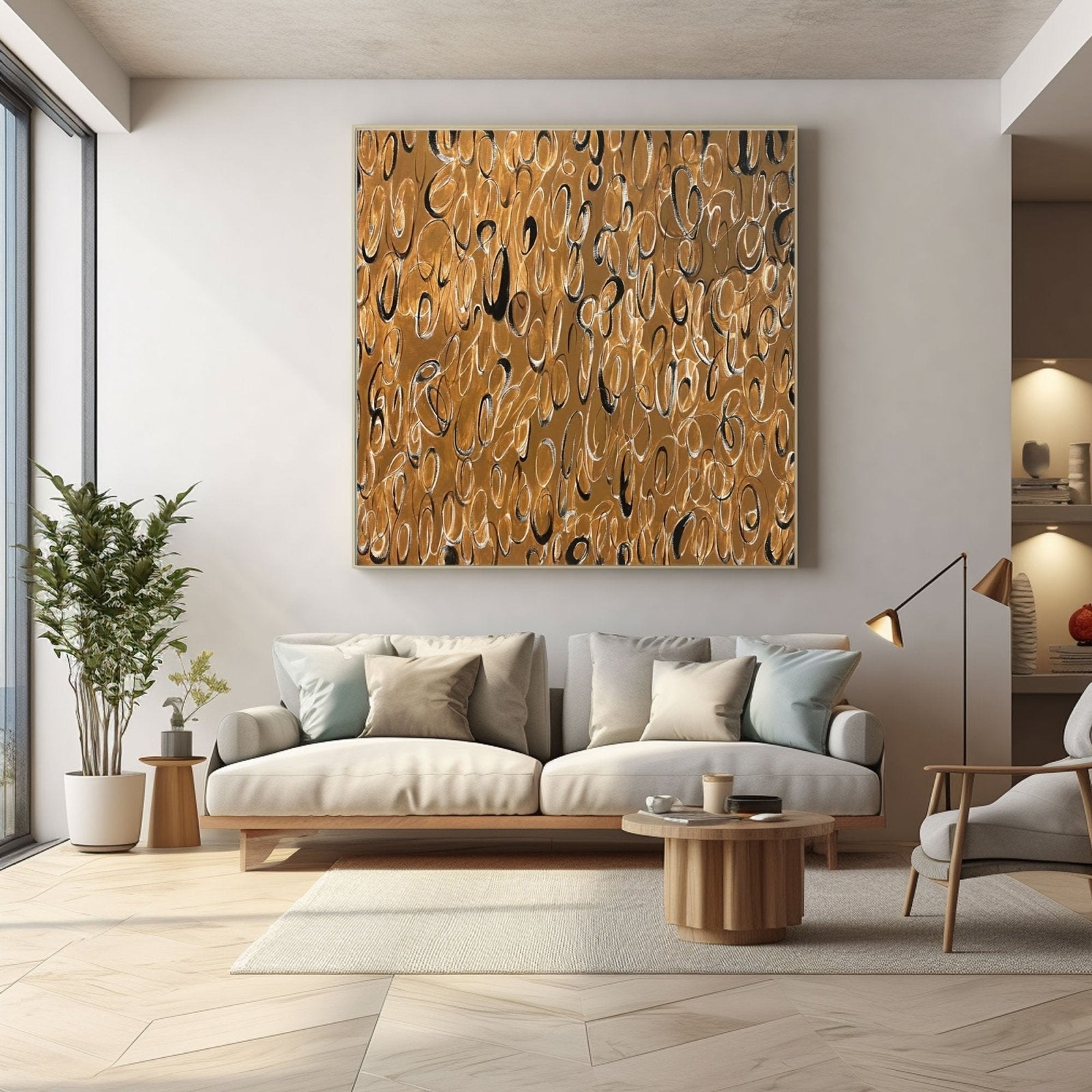 Wabi Sabi Painting "Golden Echo”