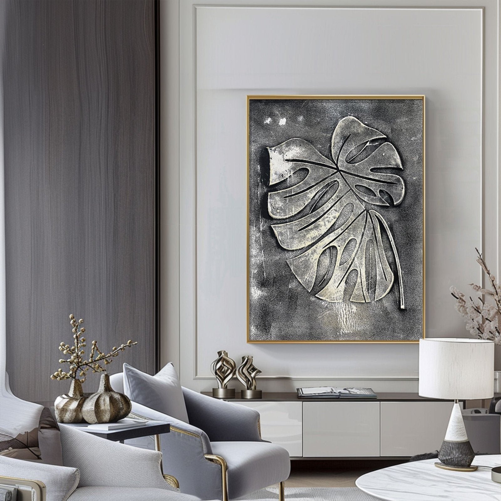 Wabi Sabi Painting "Gouden Blad“