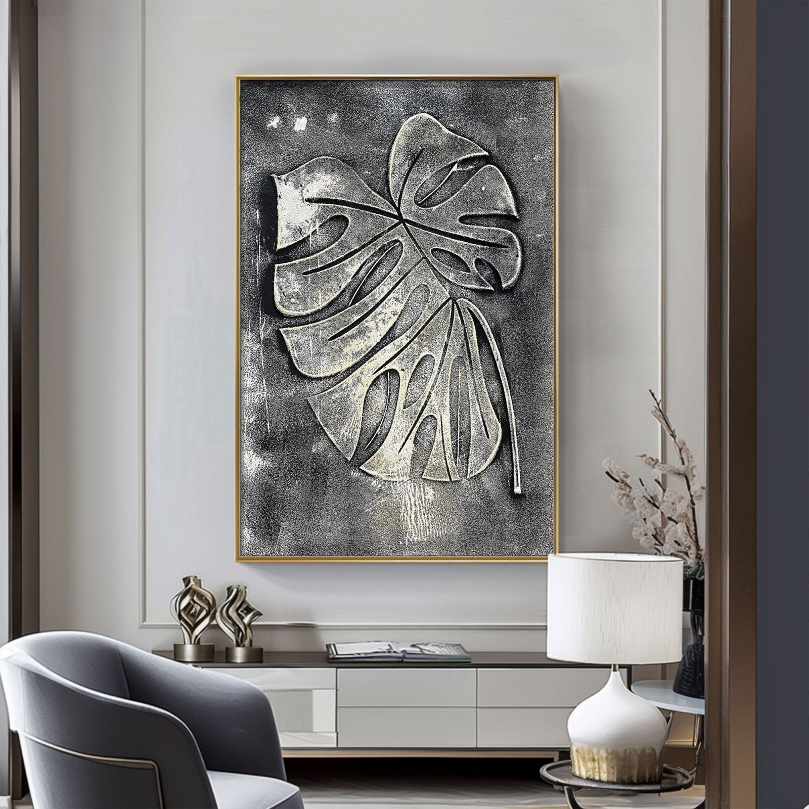 Wabi Sabi Painting "Gouden Blad“