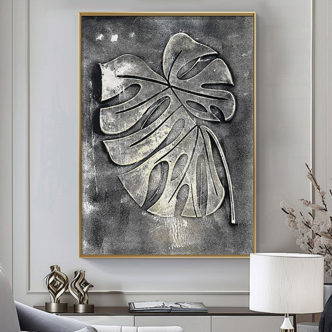Wabi Sabi Painting "Gouden Blad“