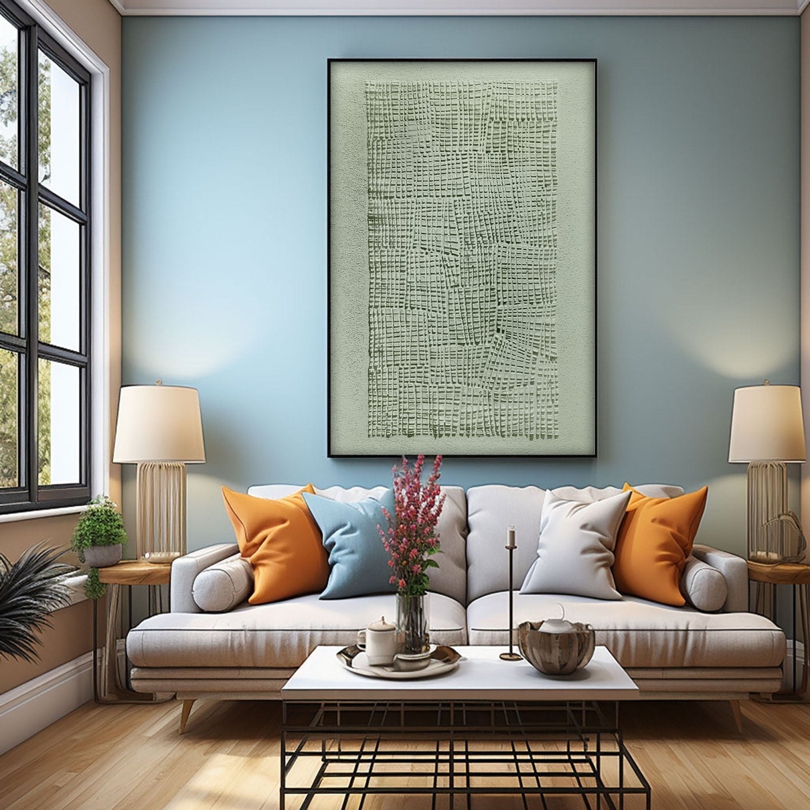 Wabi Sabi Painting "Green Mist“
