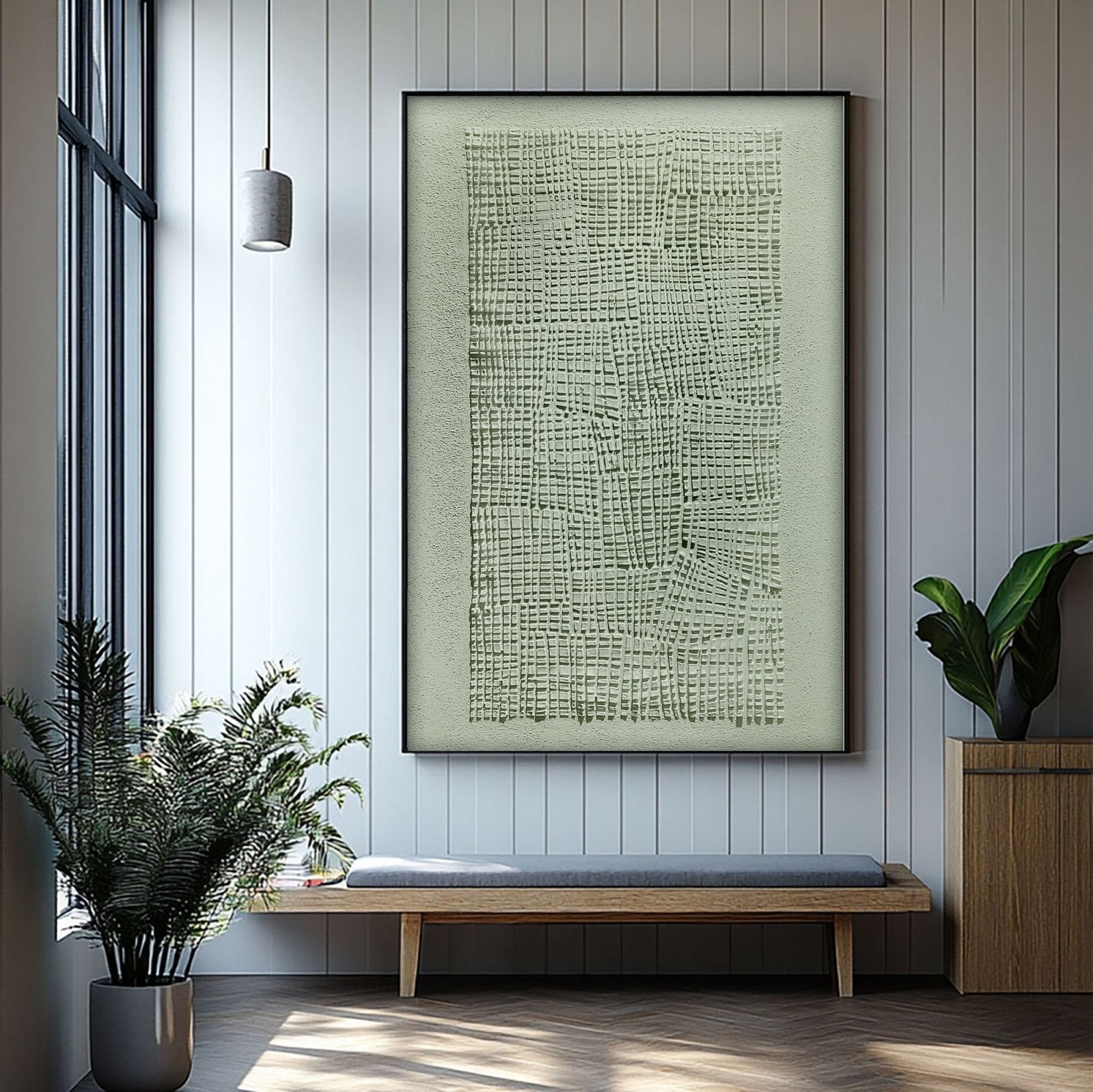 Wabi Sabi Painting "Green Mist“