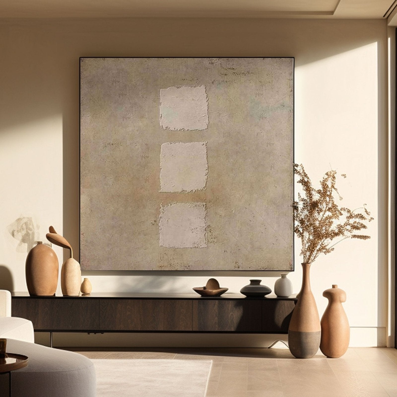 Wabi Sabi Painting "Harmony Trio"