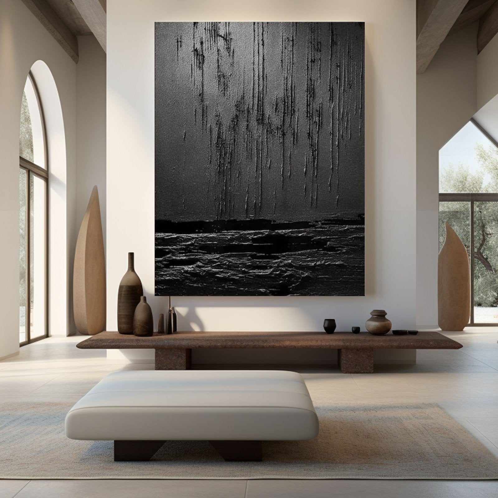 Wabi Sabi Painting "Lluvia Silente"
