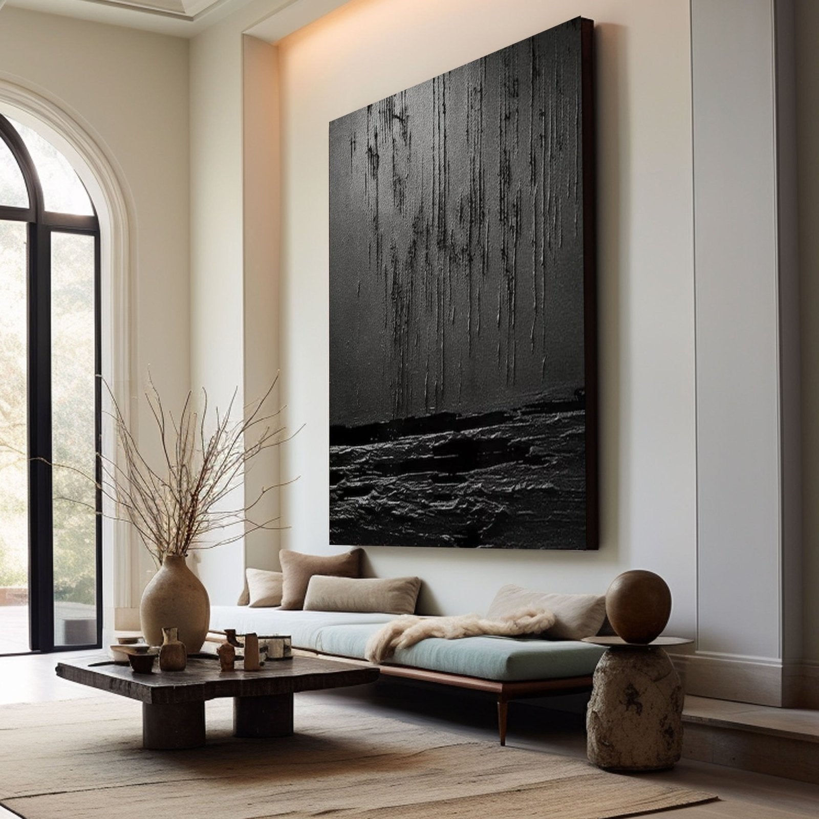 Wabi Sabi Painting "Lluvia Silente"