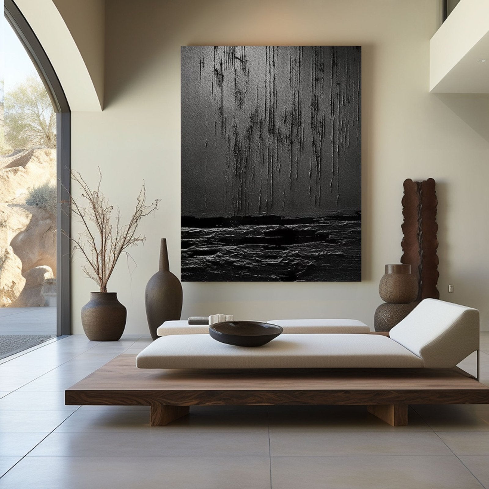 Wabi Sabi Painting "Lluvia Silente"