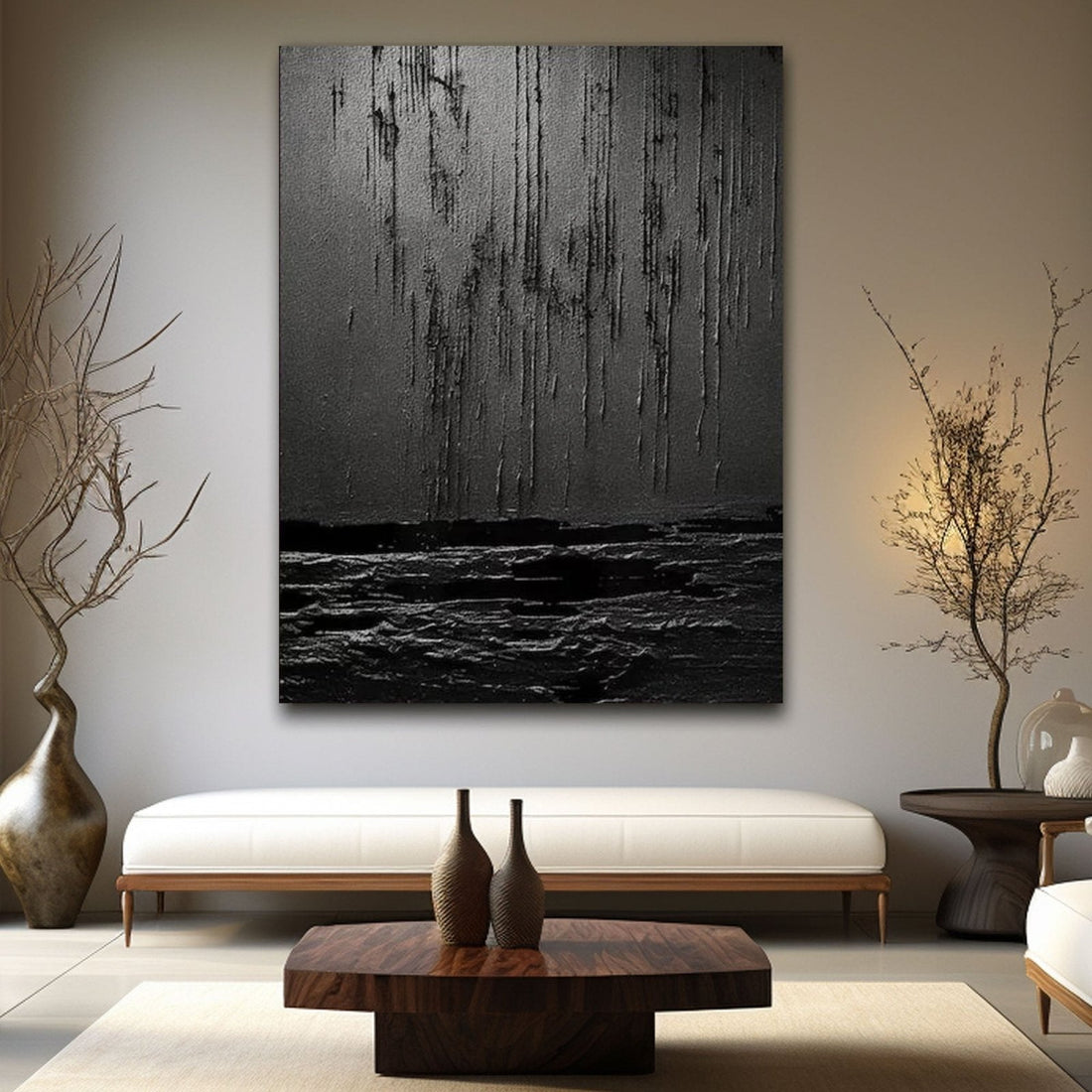 Wabi Sabi Painting "Lluvia Silente"