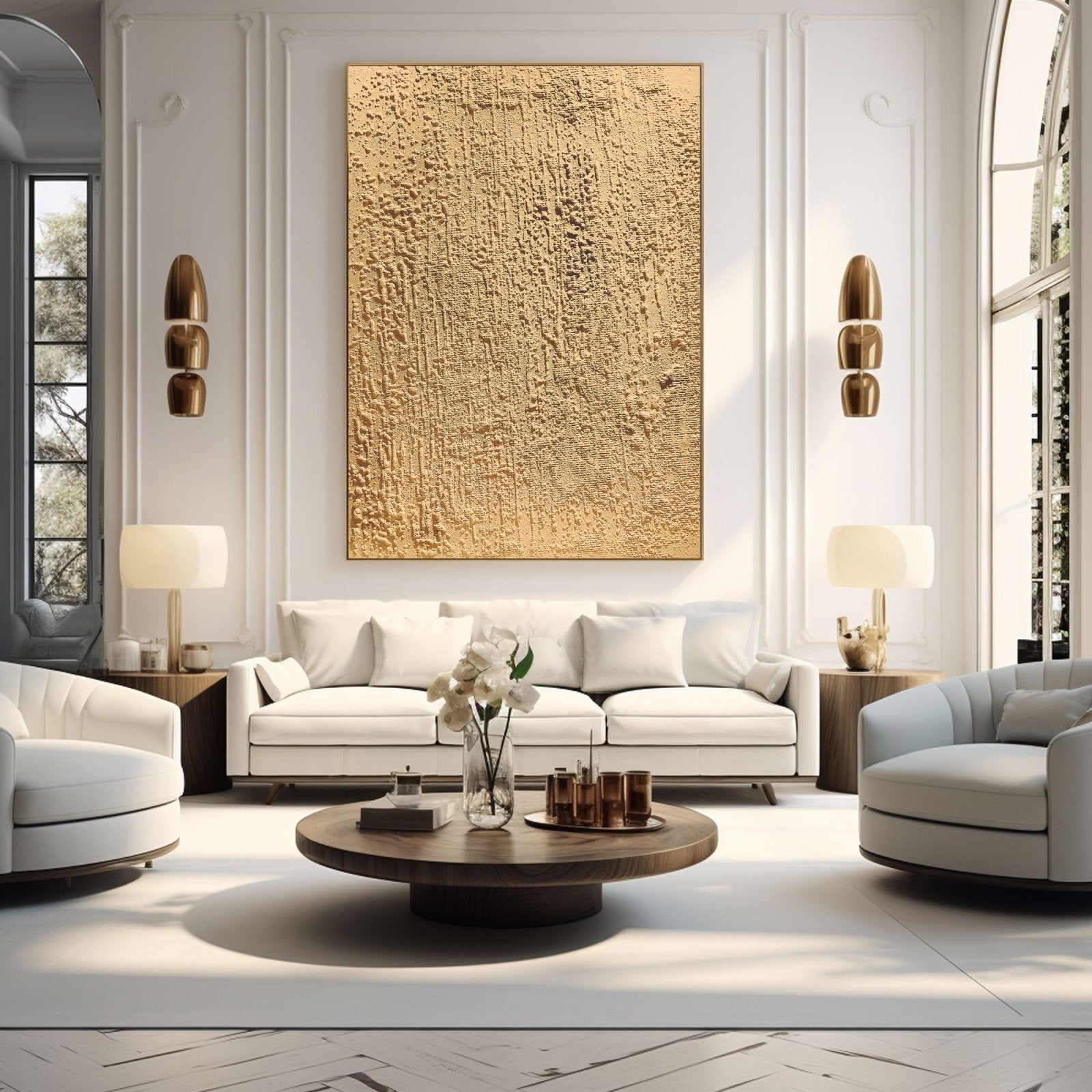 Wabi Sabi Gemälde „Lumière Fossile“