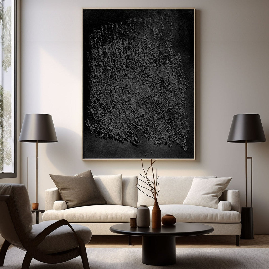 Wabi Sabi maleri "Ombre Silencieuse"