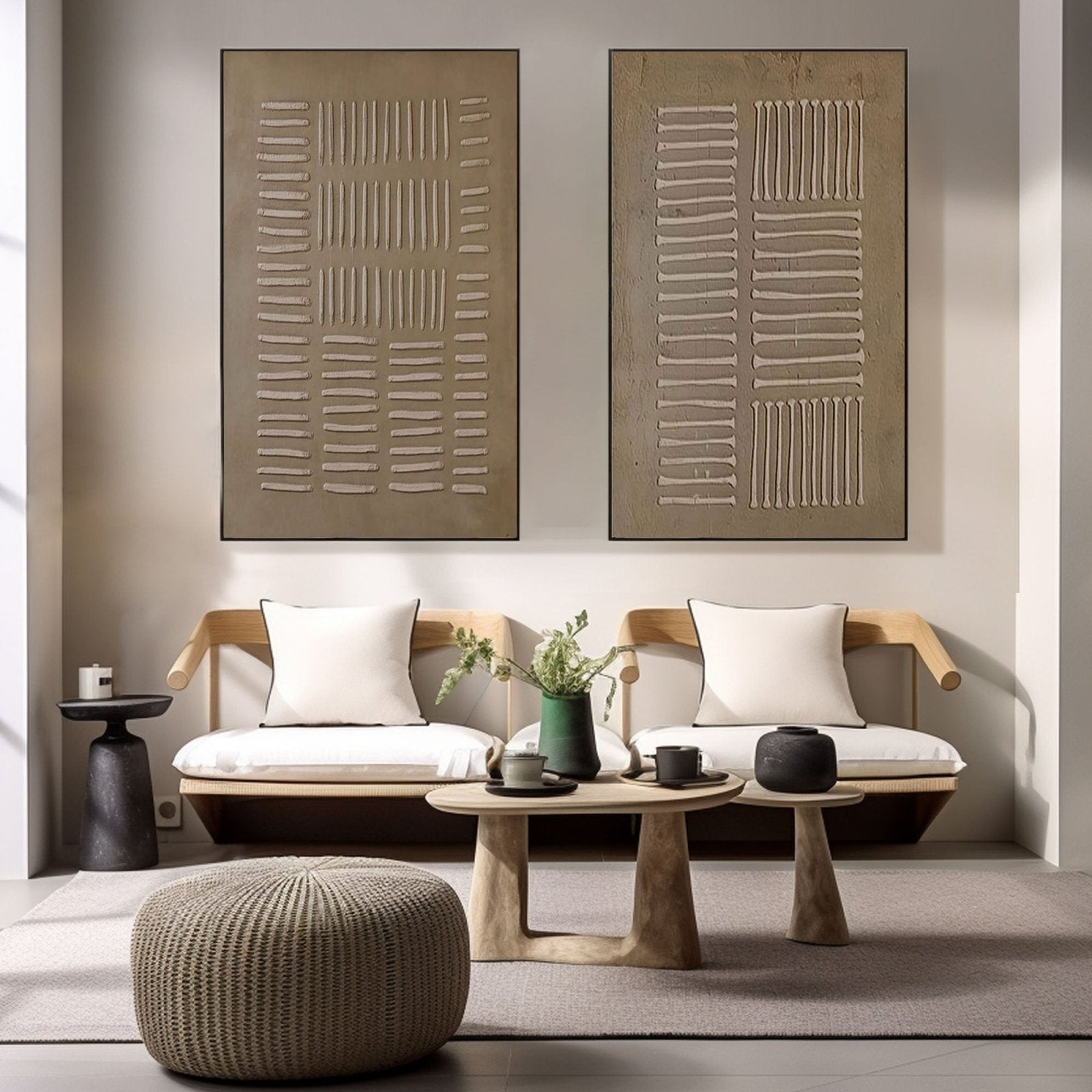 Wabi Sabi Painting "Rhythmic Echoes"