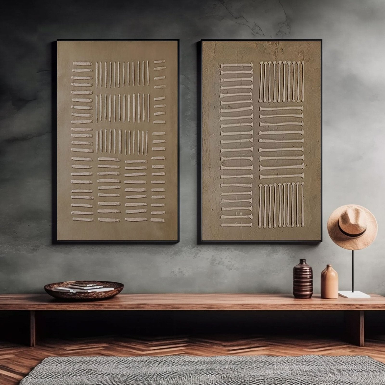 Wabi Sabi Painting "Rhythmic Echoes"