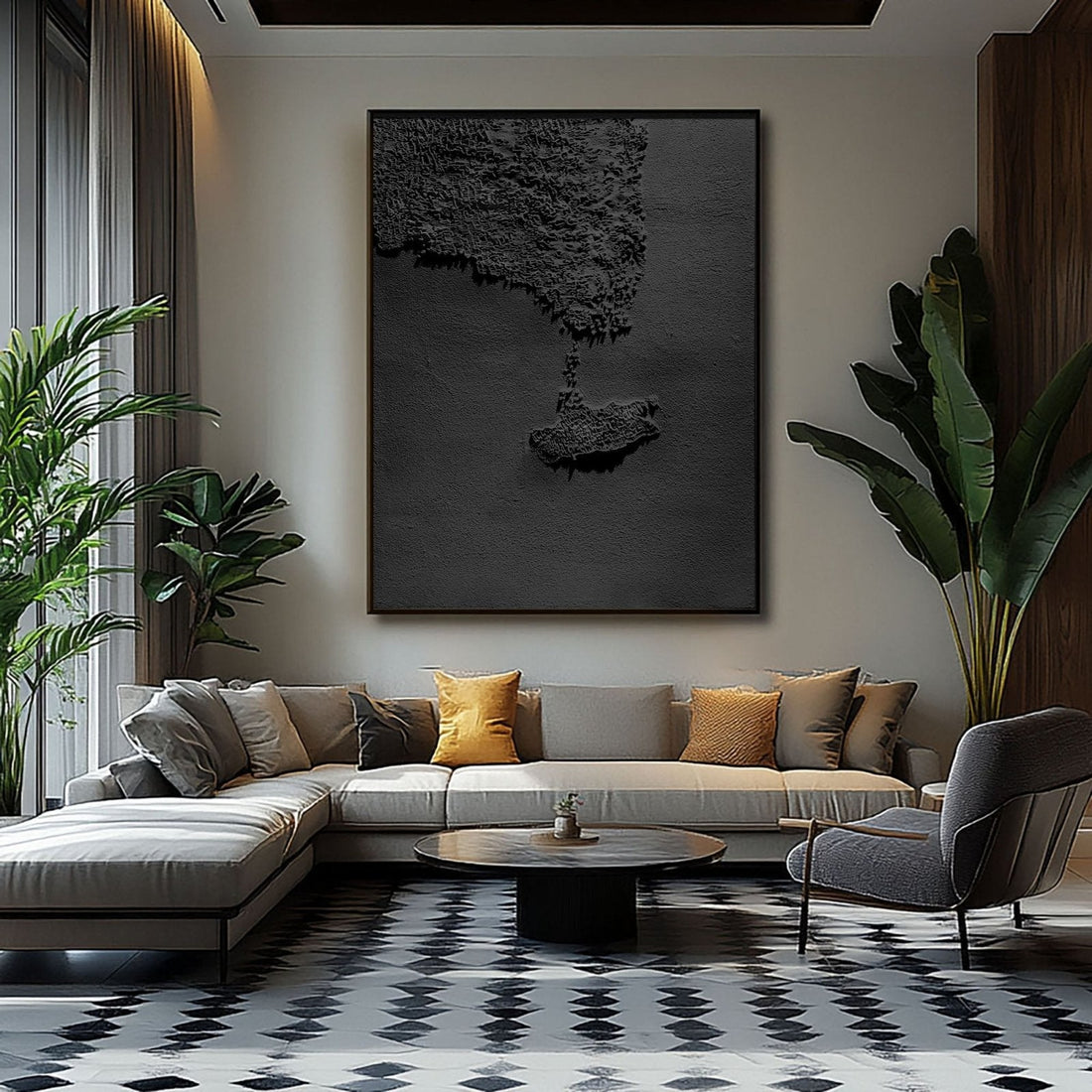 Wabi Sabi maleri "Schaduw Stad"