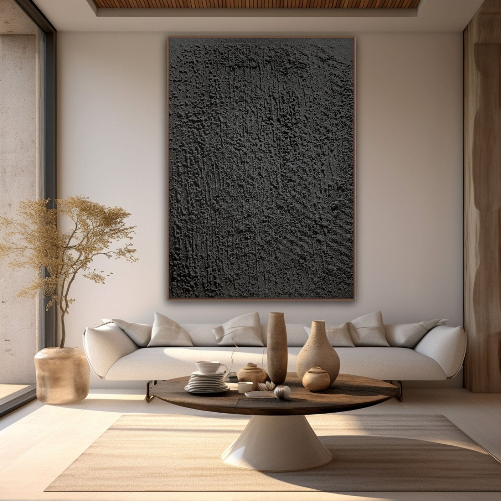 Wabi Sabi Gemälde „Silence Profond“