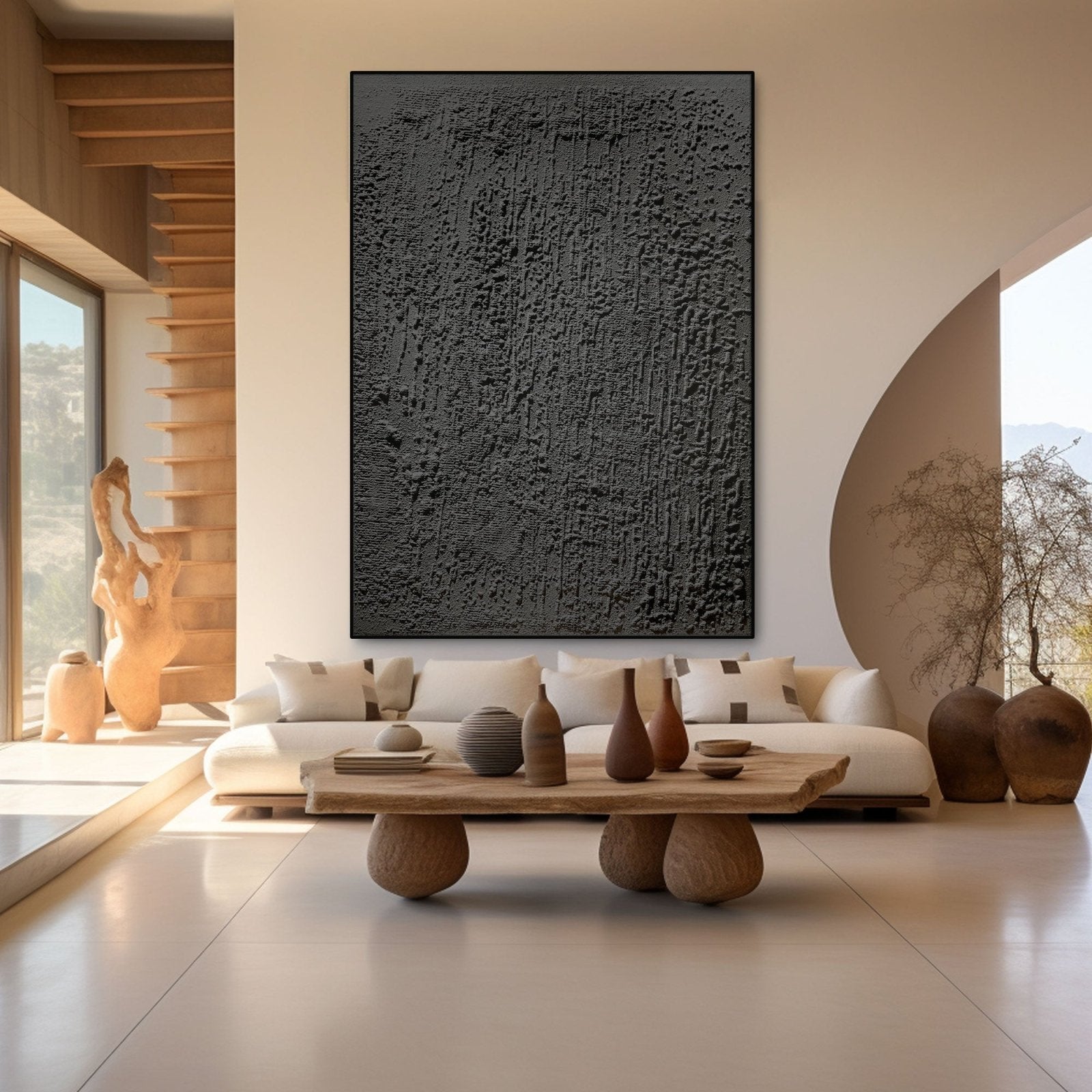 Wabi Sabi Gemälde „Silence Profond“