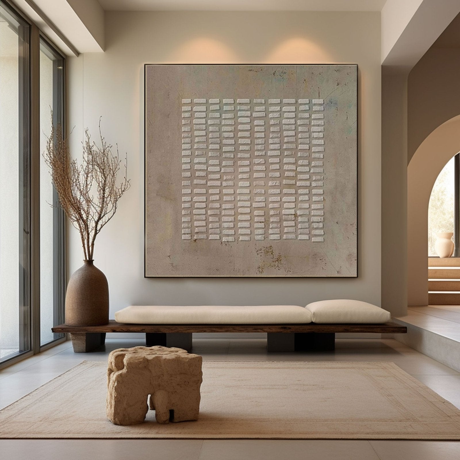 Wabi Sabi Painting "Structured Serenity"
