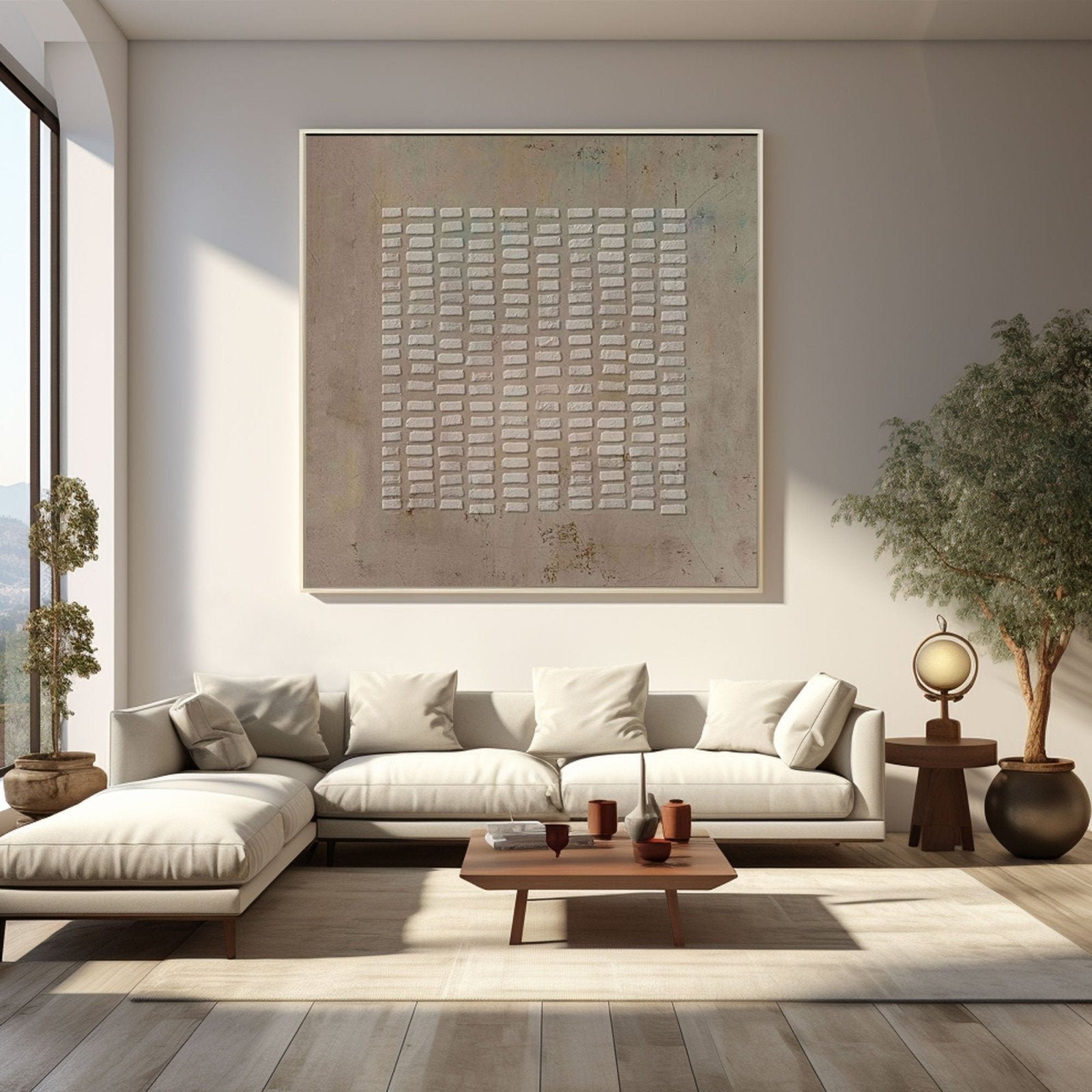 Wabi Sabi Painting "Structured Serenity"