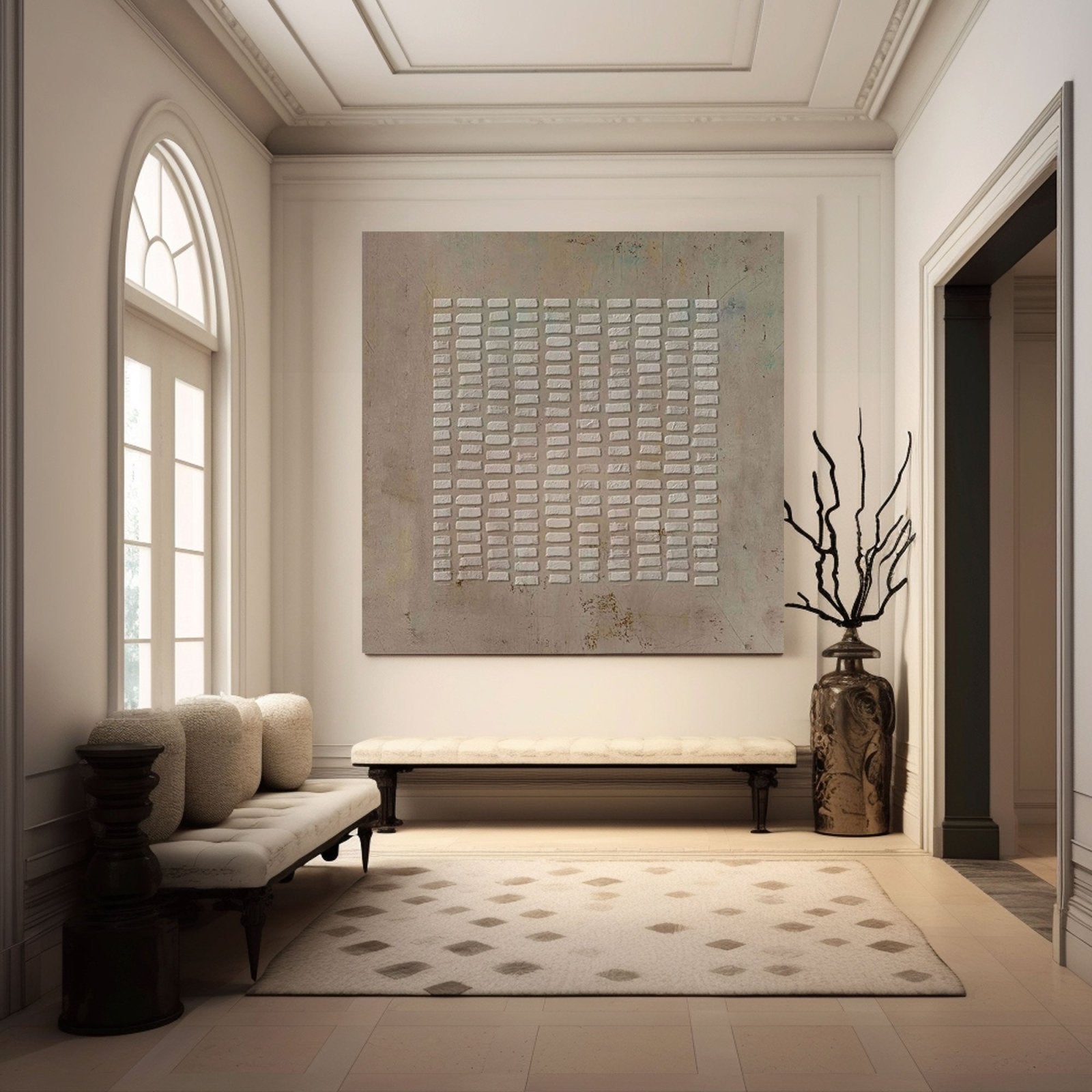 Wabi Sabi Painting "Structured Serenity"