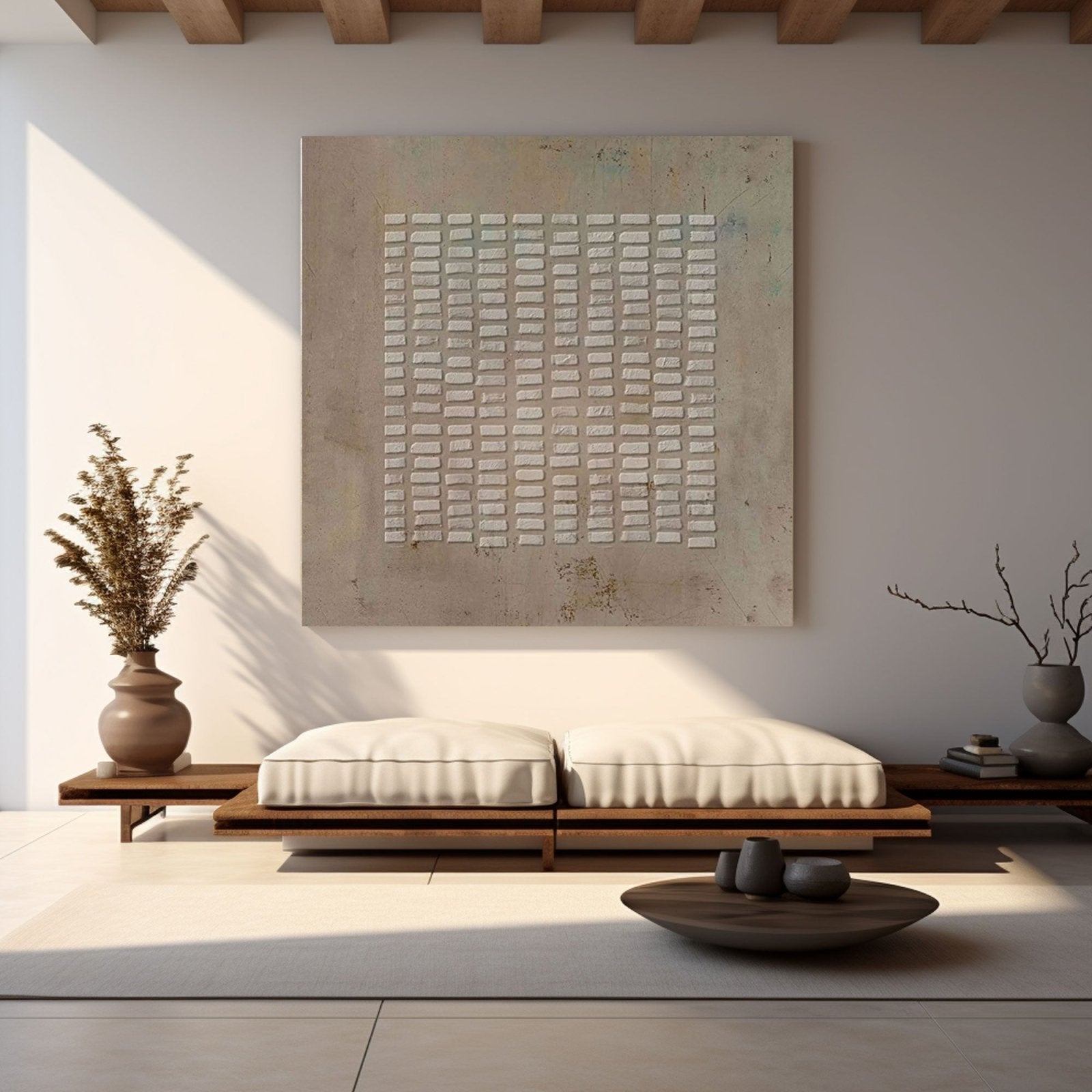 Wabi Sabi Painting "Structured Serenity"