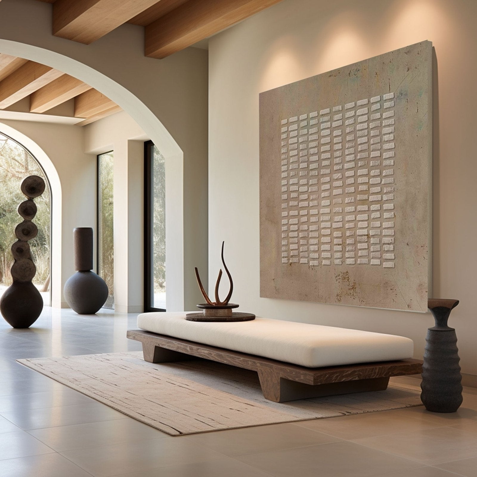 Wabi Sabi Painting "Structured Serenity"