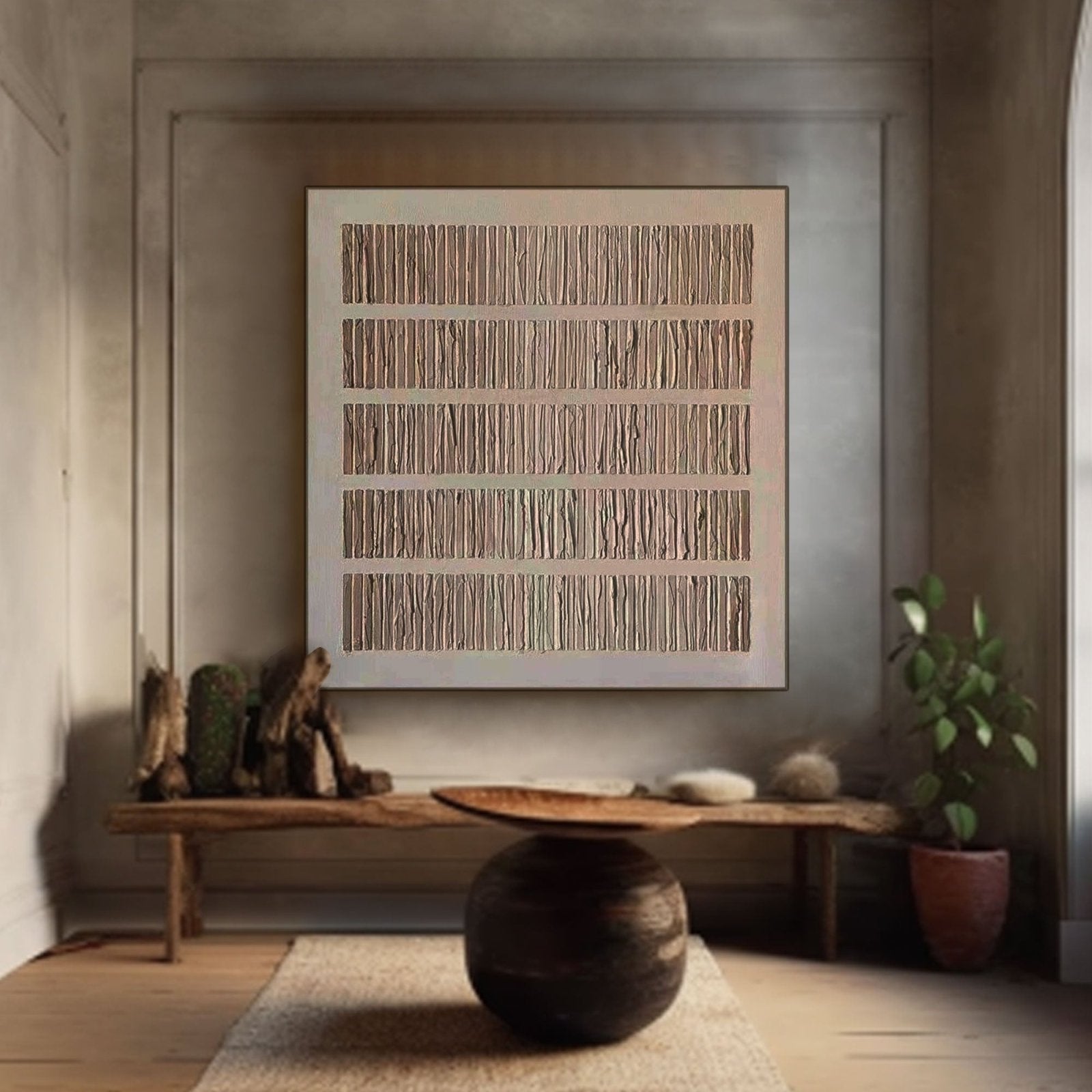 Wabi Sabi Painting "Whispered Lines"