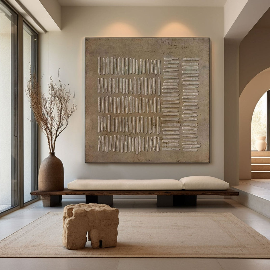 Wabi Sabi Painting "Whispered Patterns"