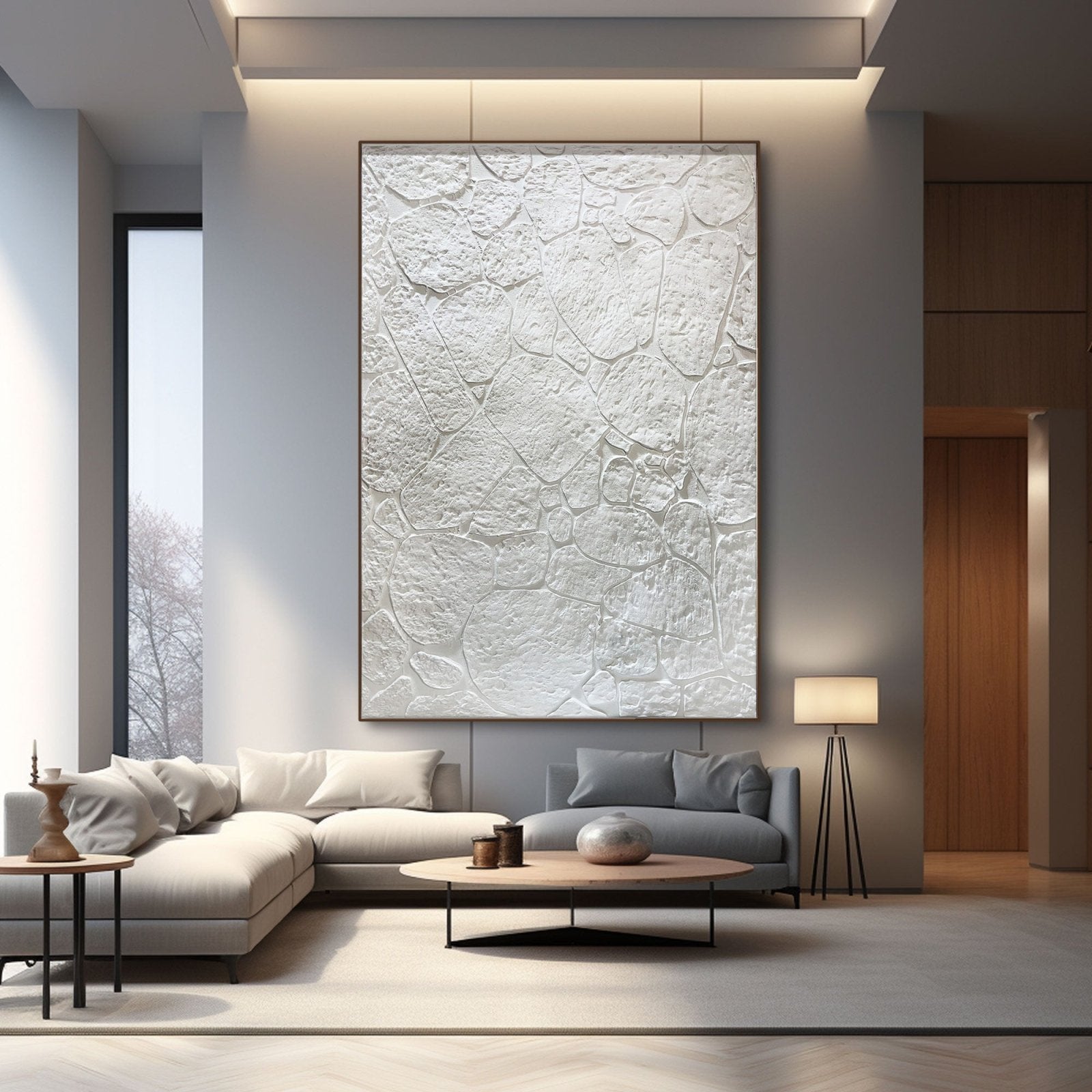 Wabi Sabi Painting "White Rocks“