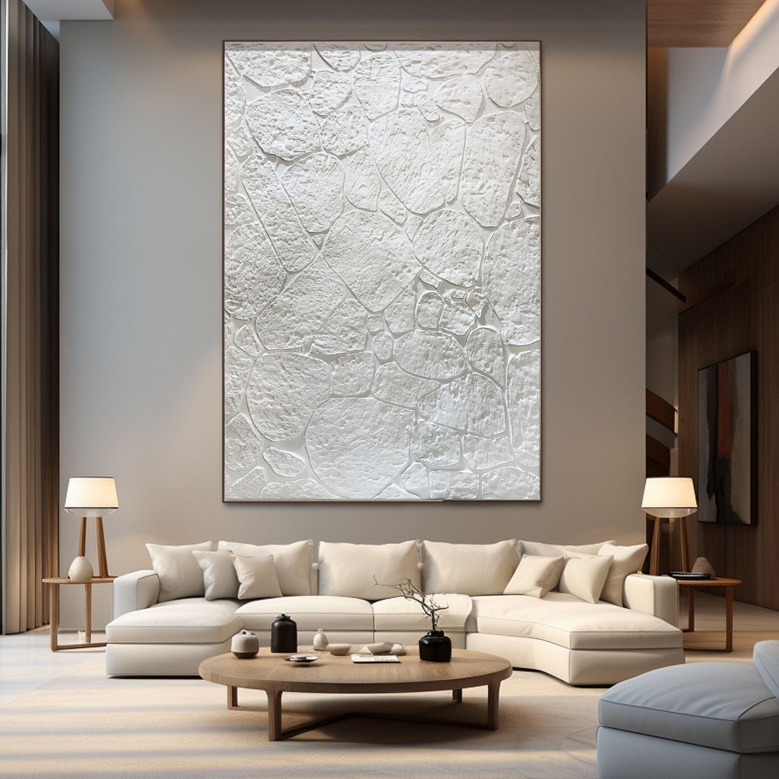 Wabi Sabi Painting "White Rocks“