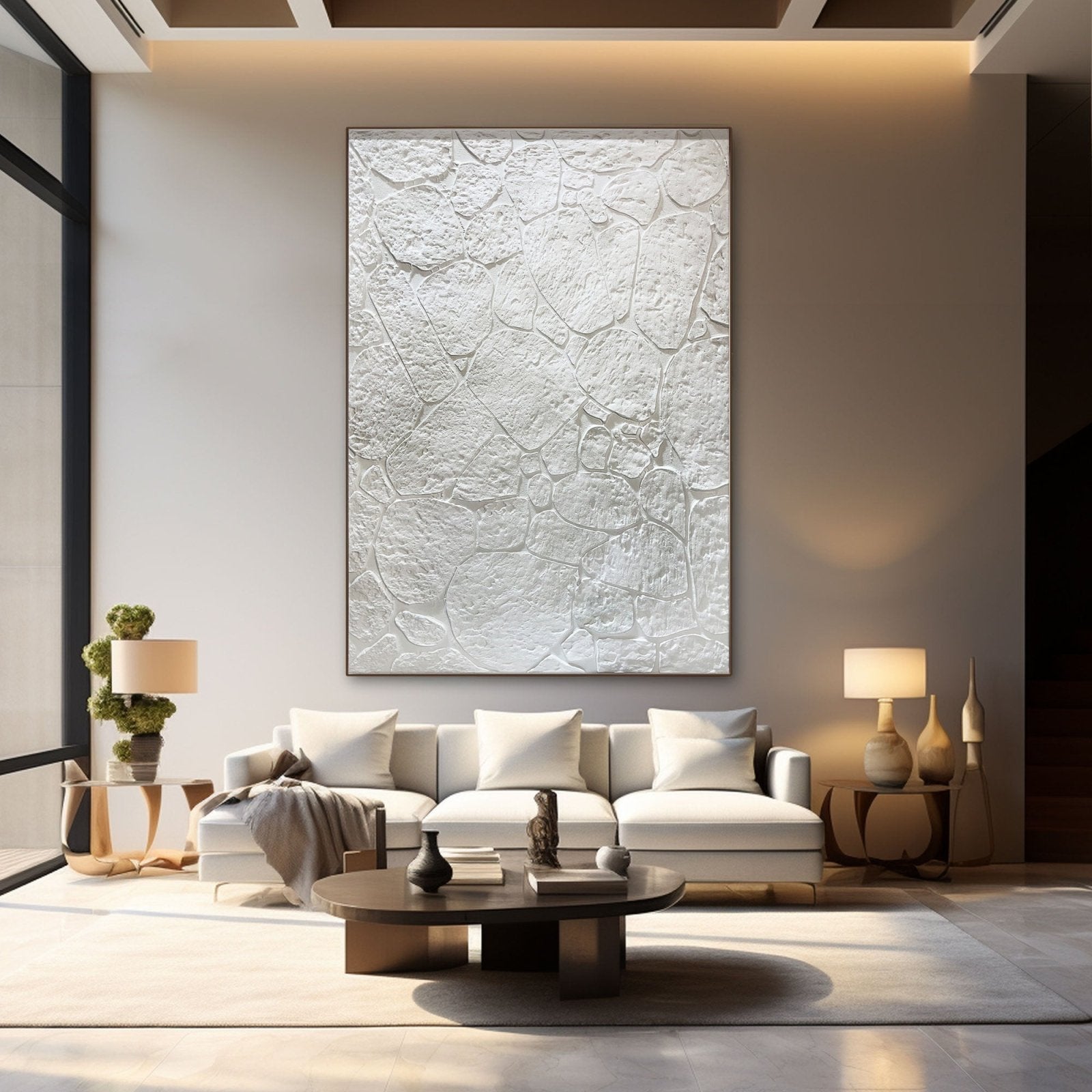 Wabi Sabi Painting "White Rocks“