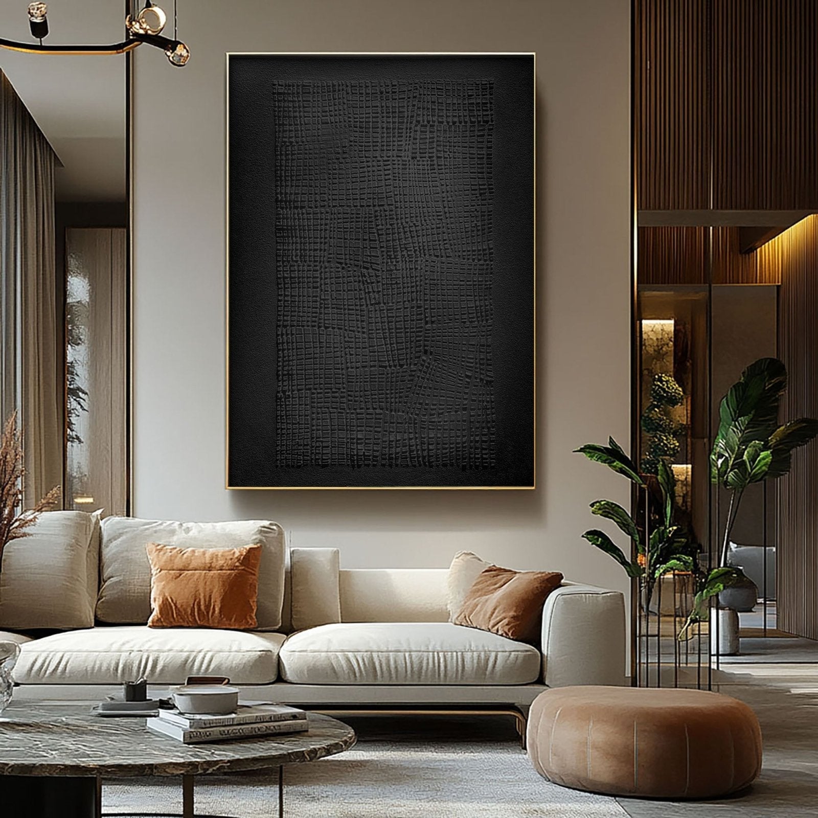 Wabi Sabi Painting "Woven Black“