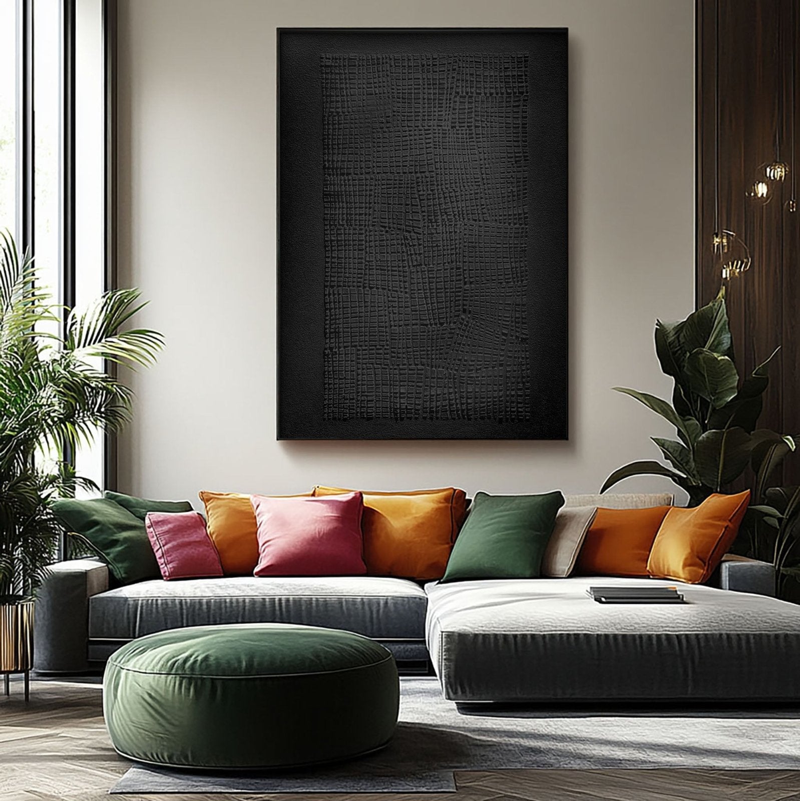 Wabi Sabi Painting "Woven Black“