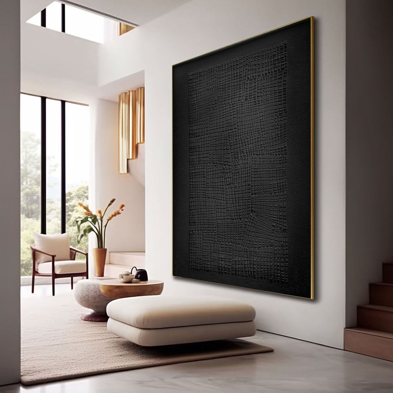 Wabi Sabi Painting "Woven Black“