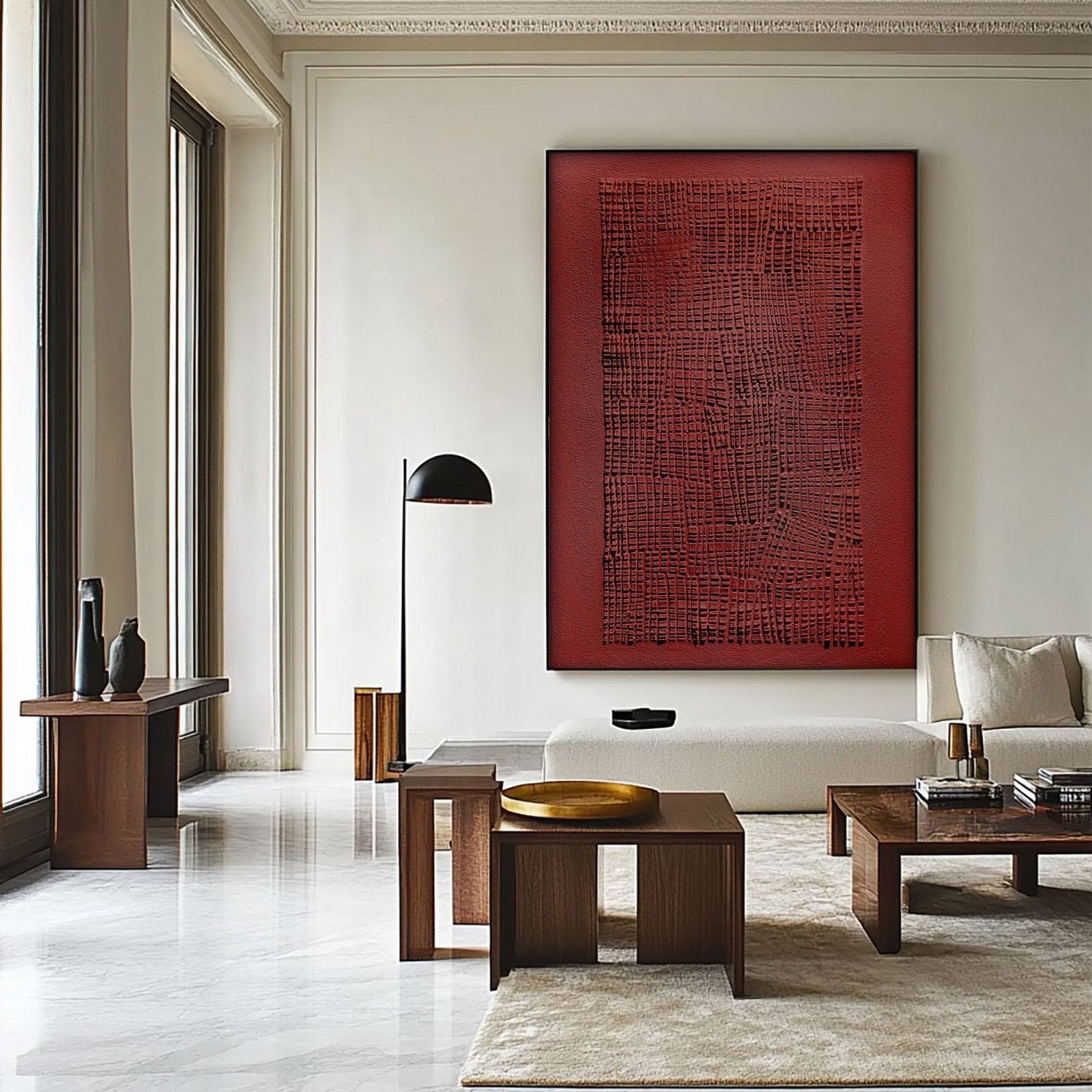 Wabi Sabi Painting "Woven Red“