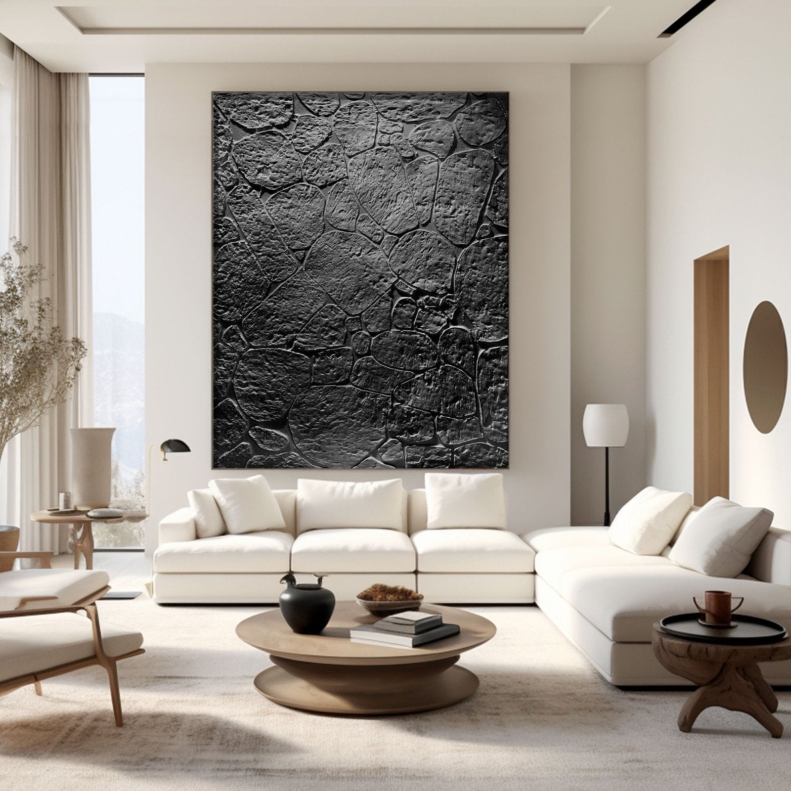 Wabi Sabi Painting "Zwarte Steen“