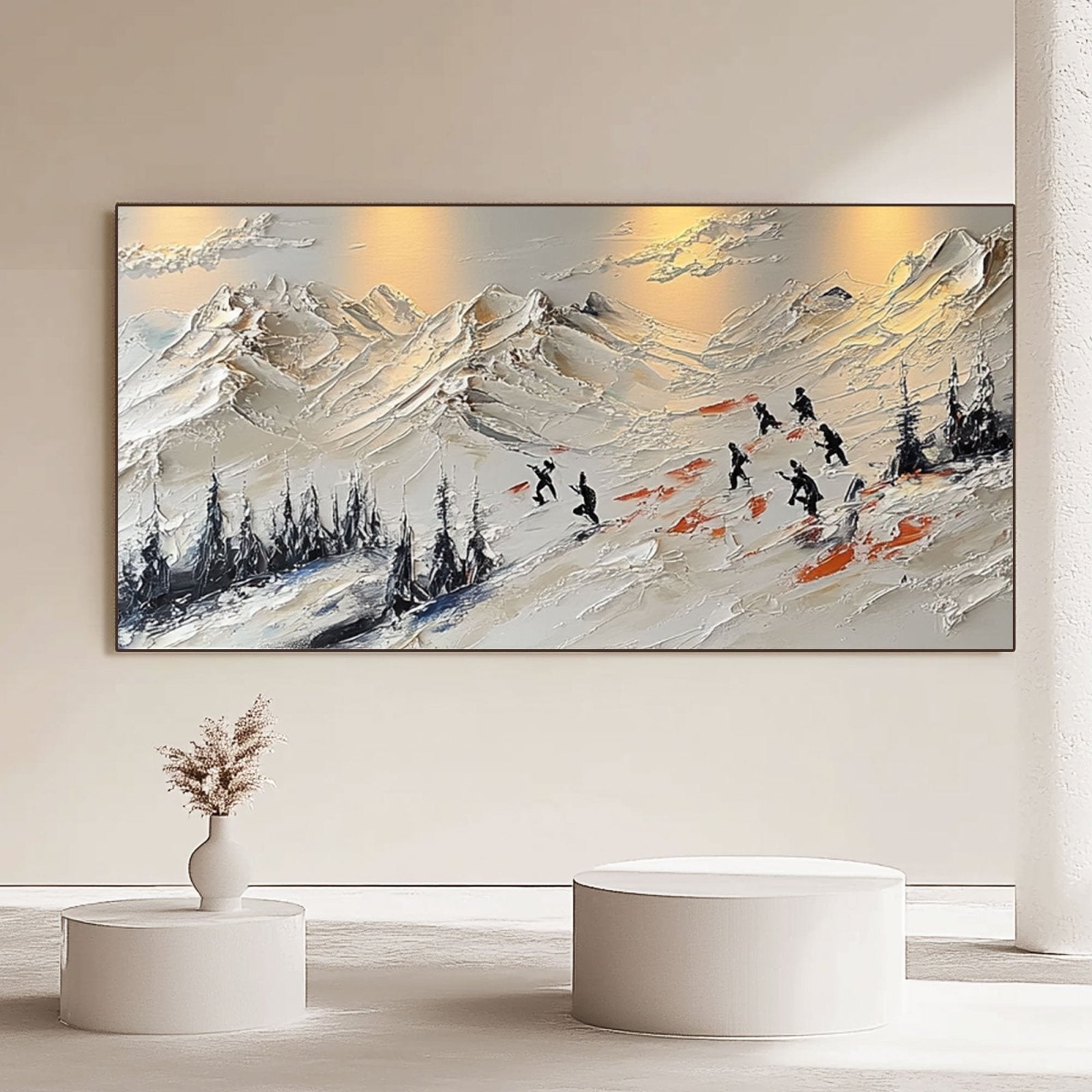White Plaster Painting ��Cr��puscule des Sommets"